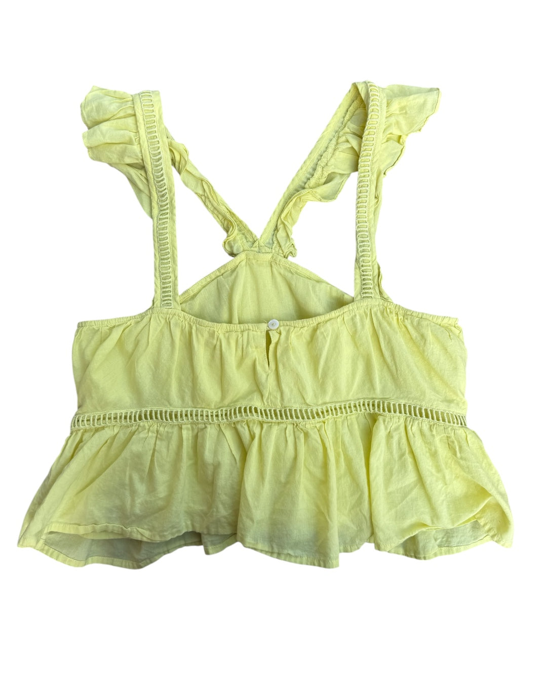 yellow tularosa pleated high neck tank, m