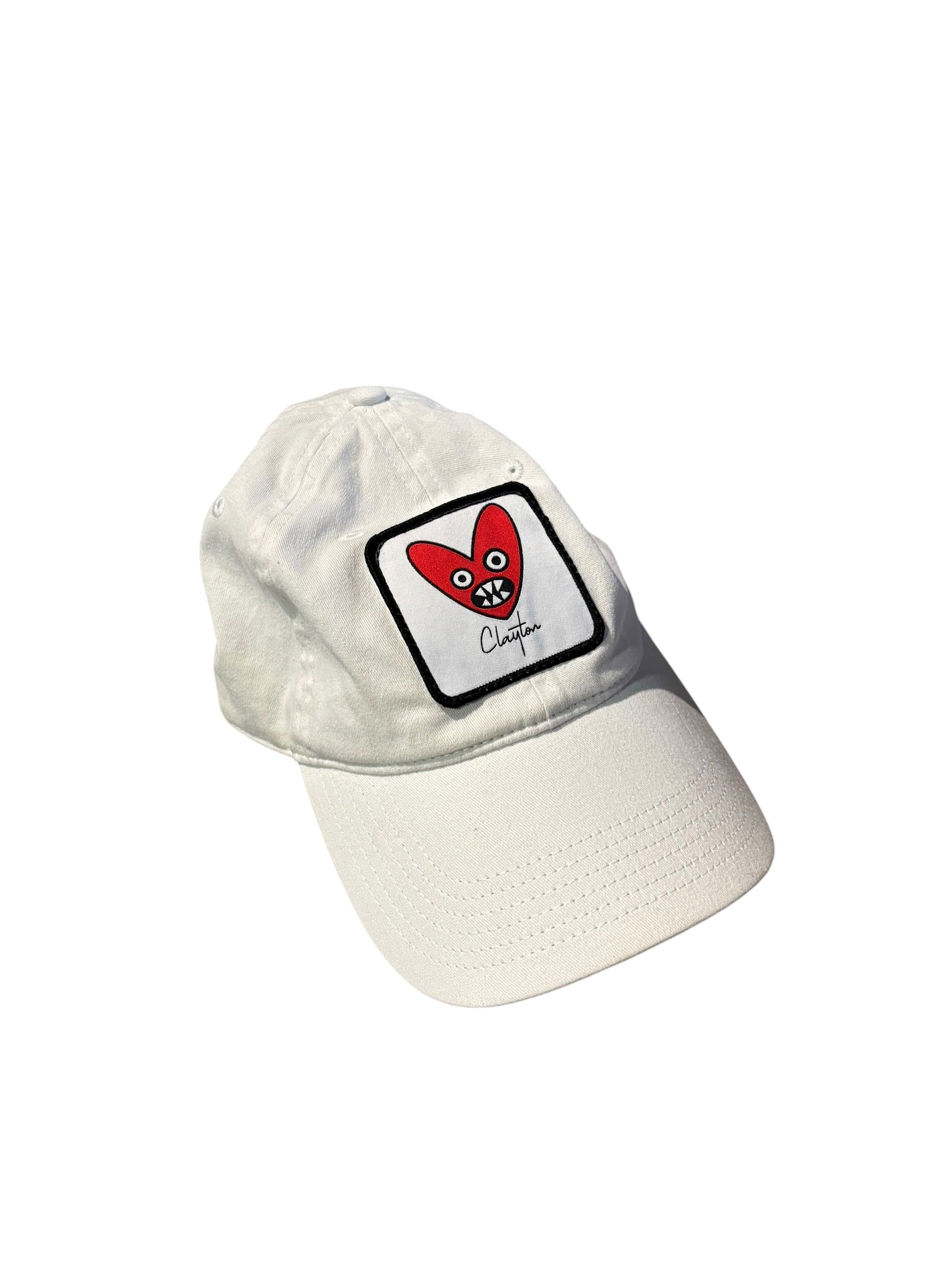 white red  clayton heart hat