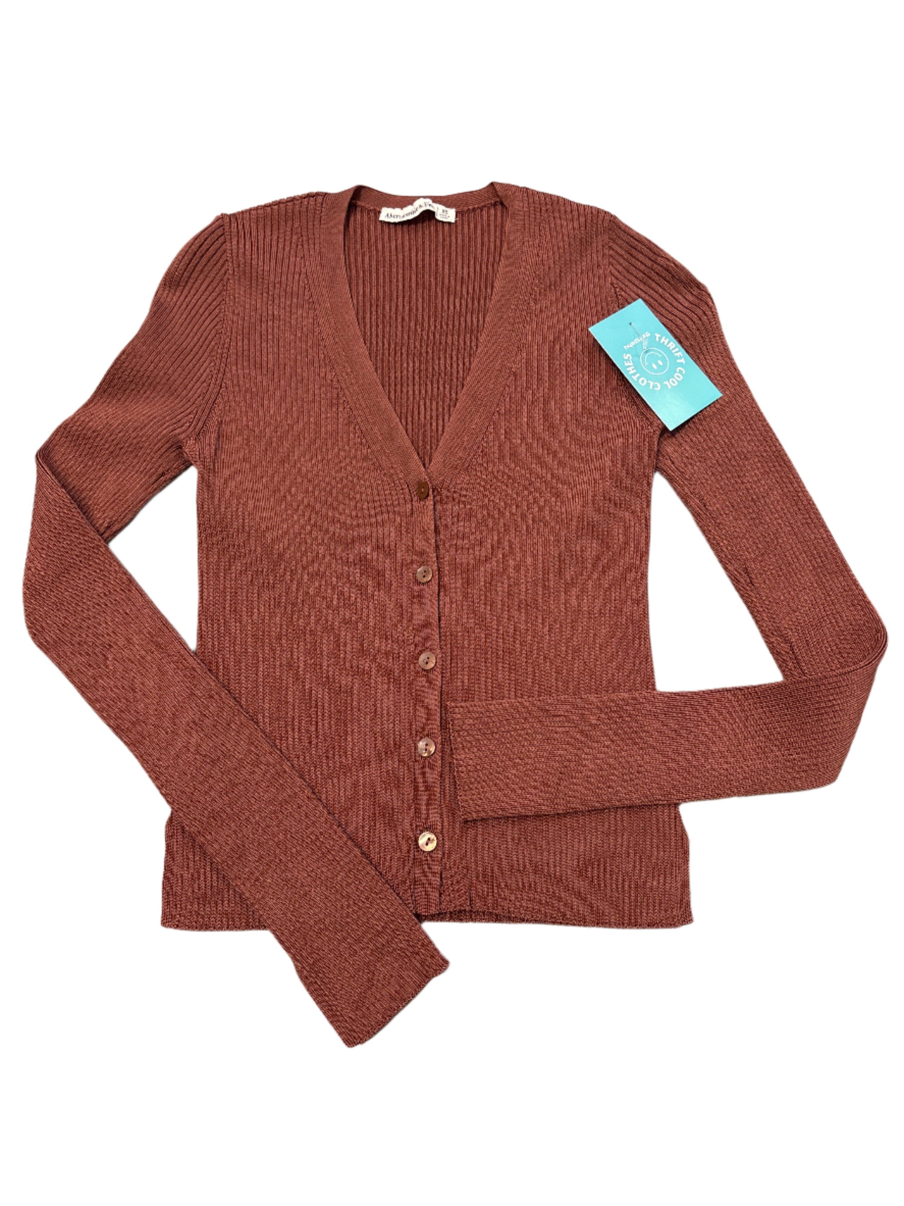 brown Abercrombie ribbed sweater, xs