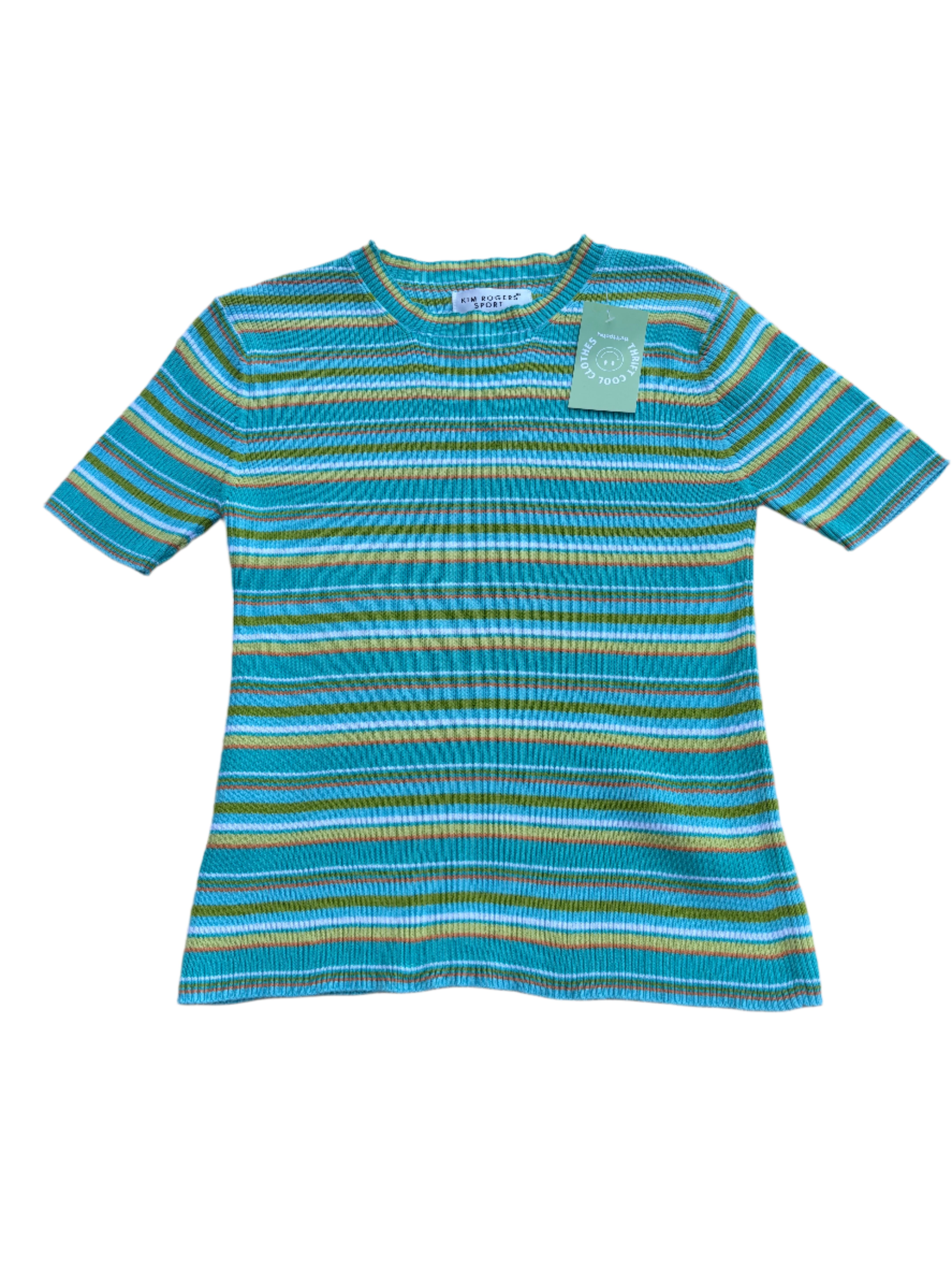 Green teal Kim rogers Stripe top, P s