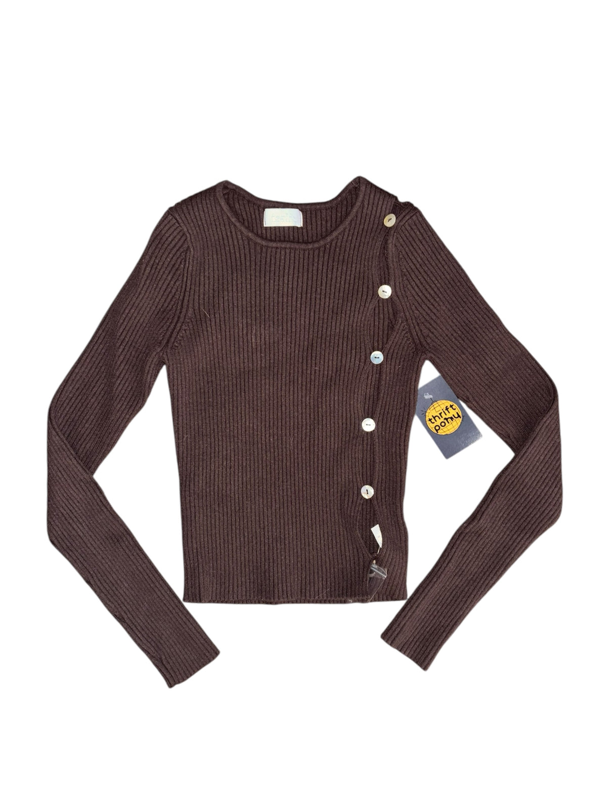 brown isalis asymmetrical ribbed cutout ls