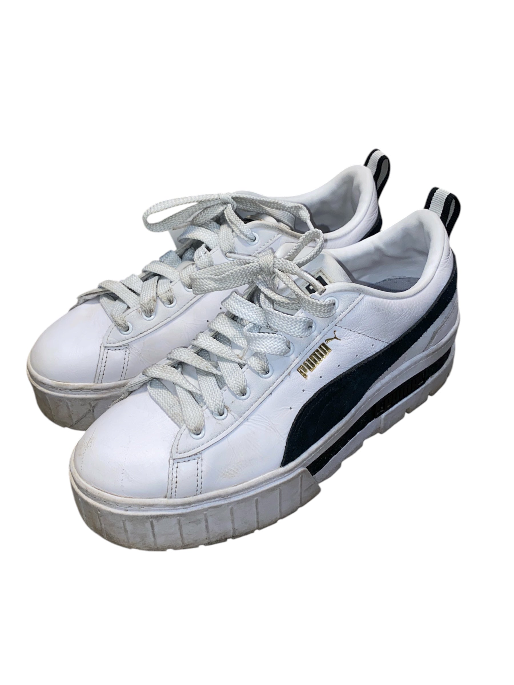 White black Puma Platform lace up sneaker, 8.5