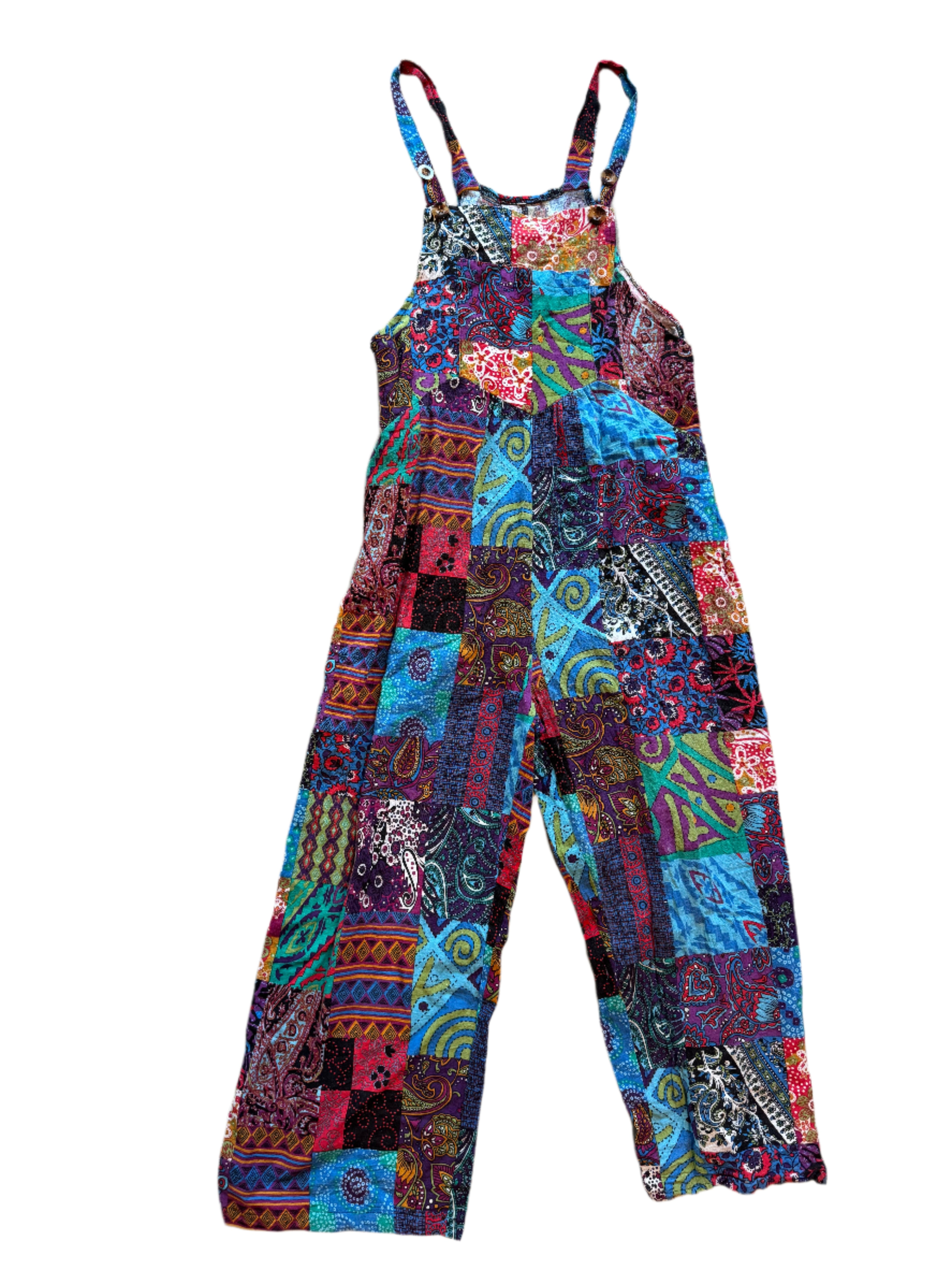 Patchwork overalls, M (fits like S)