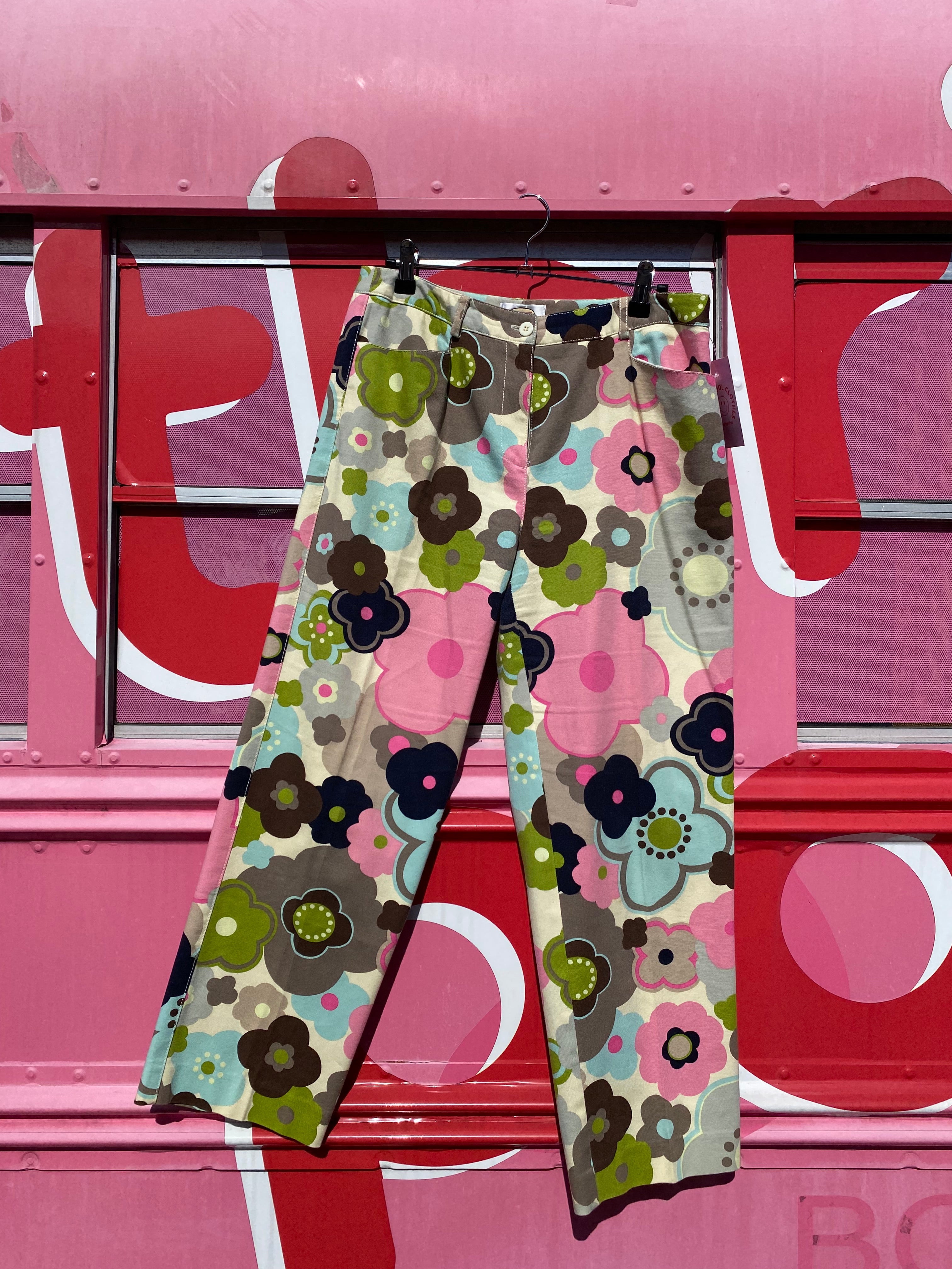 Pink green blue brown  Talbots  Floral pants , 8