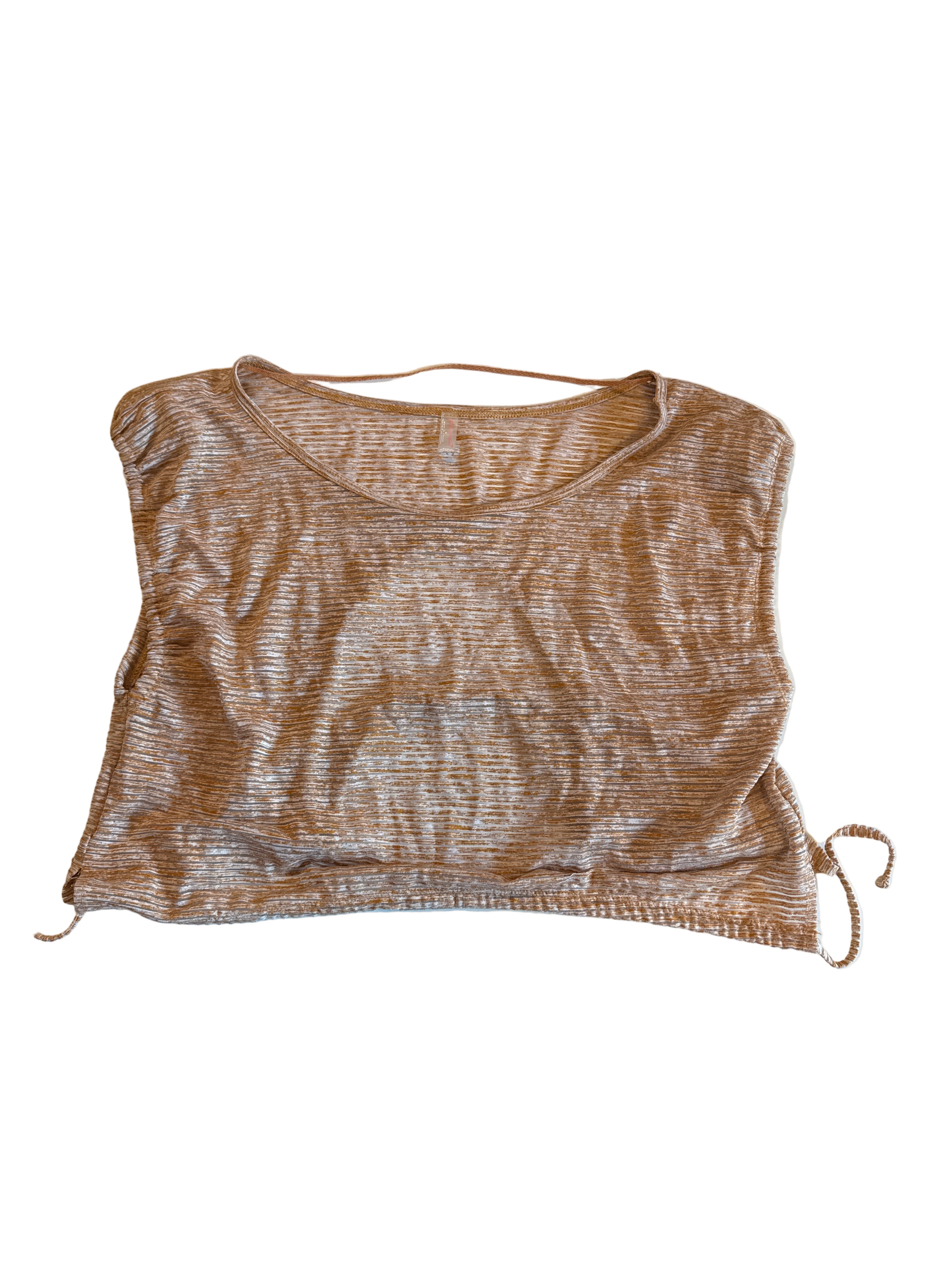 orange free people oversized top, m