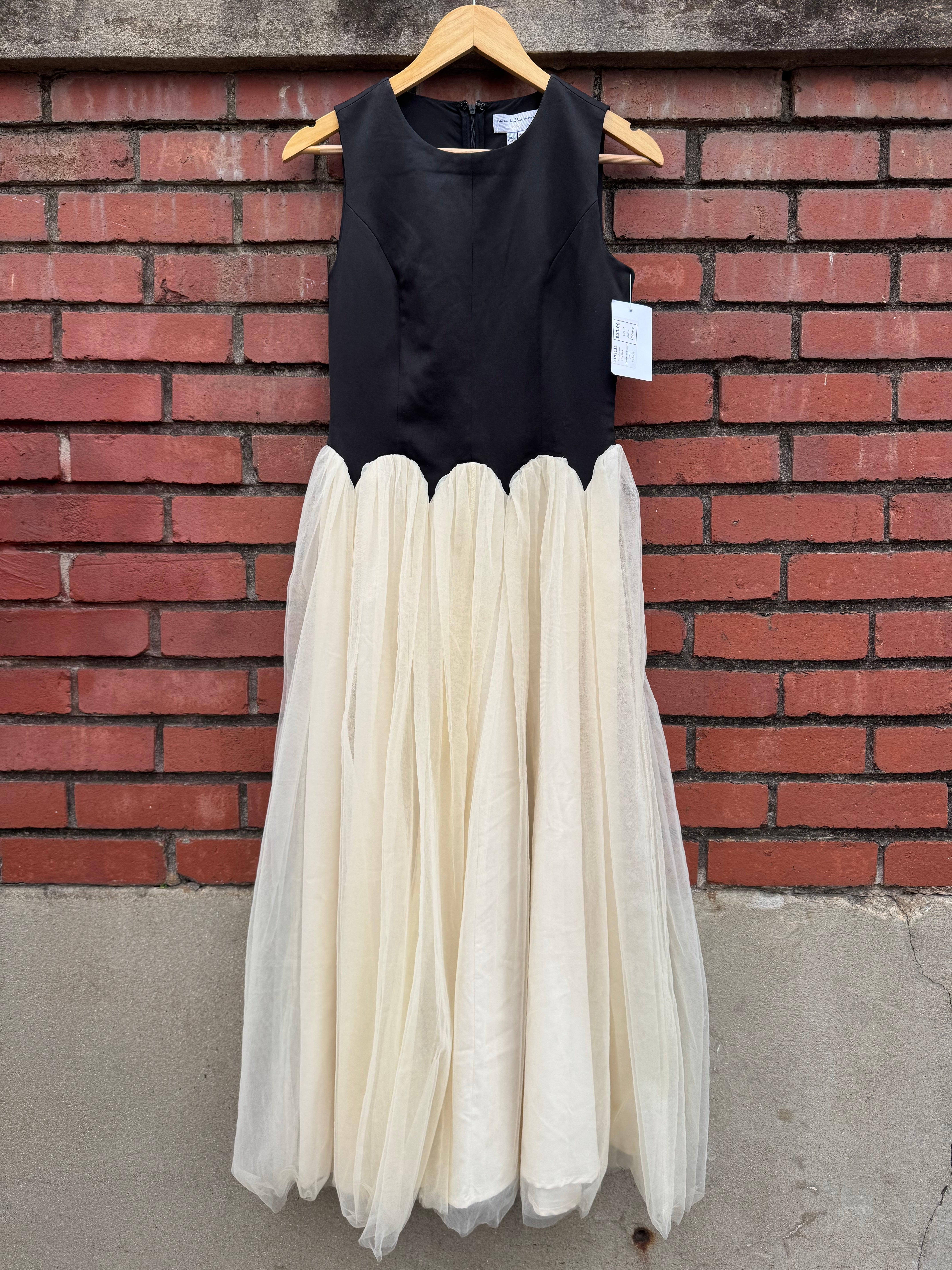 white black never fully dressed nwt tulle midi skirt gown, 2