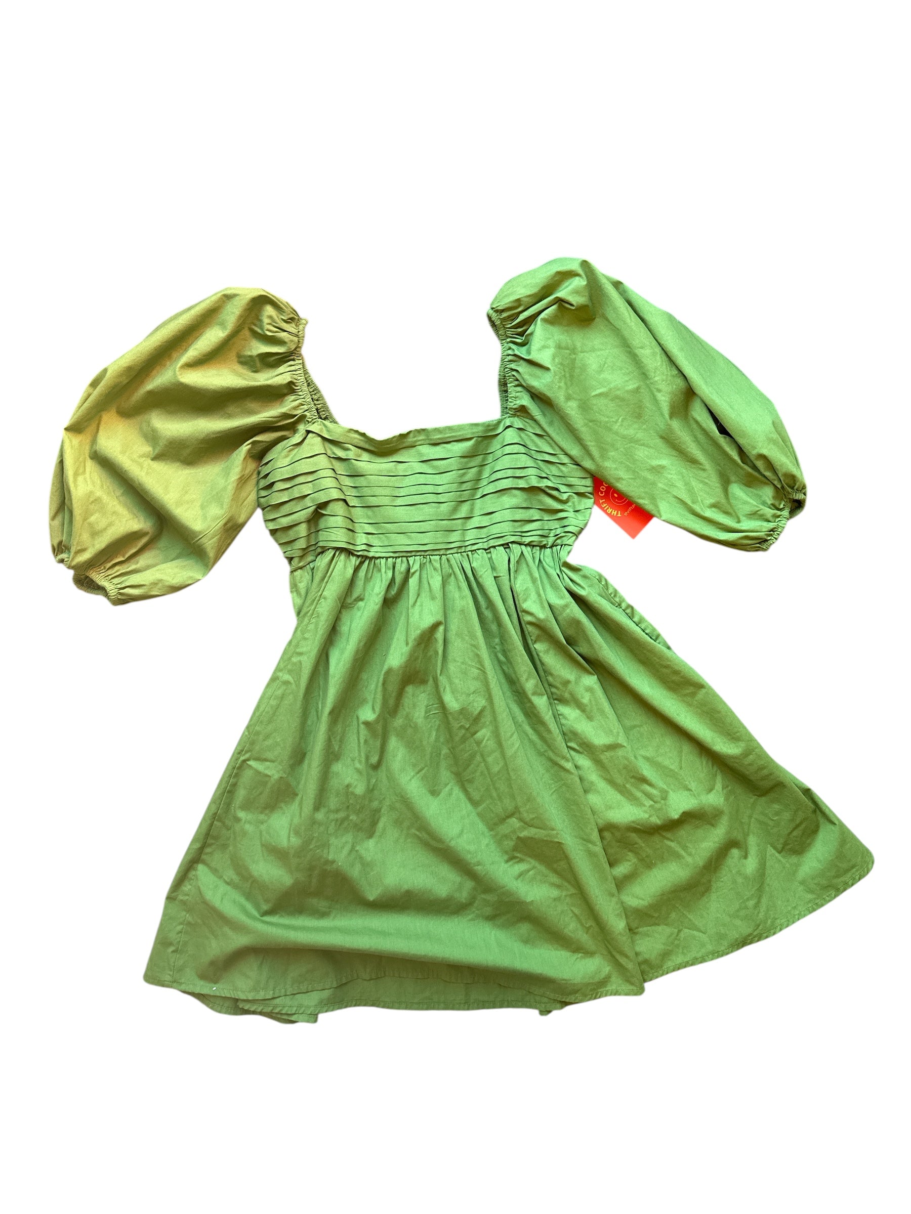 Green abercrombie & fitch puff sleeve dress, xs