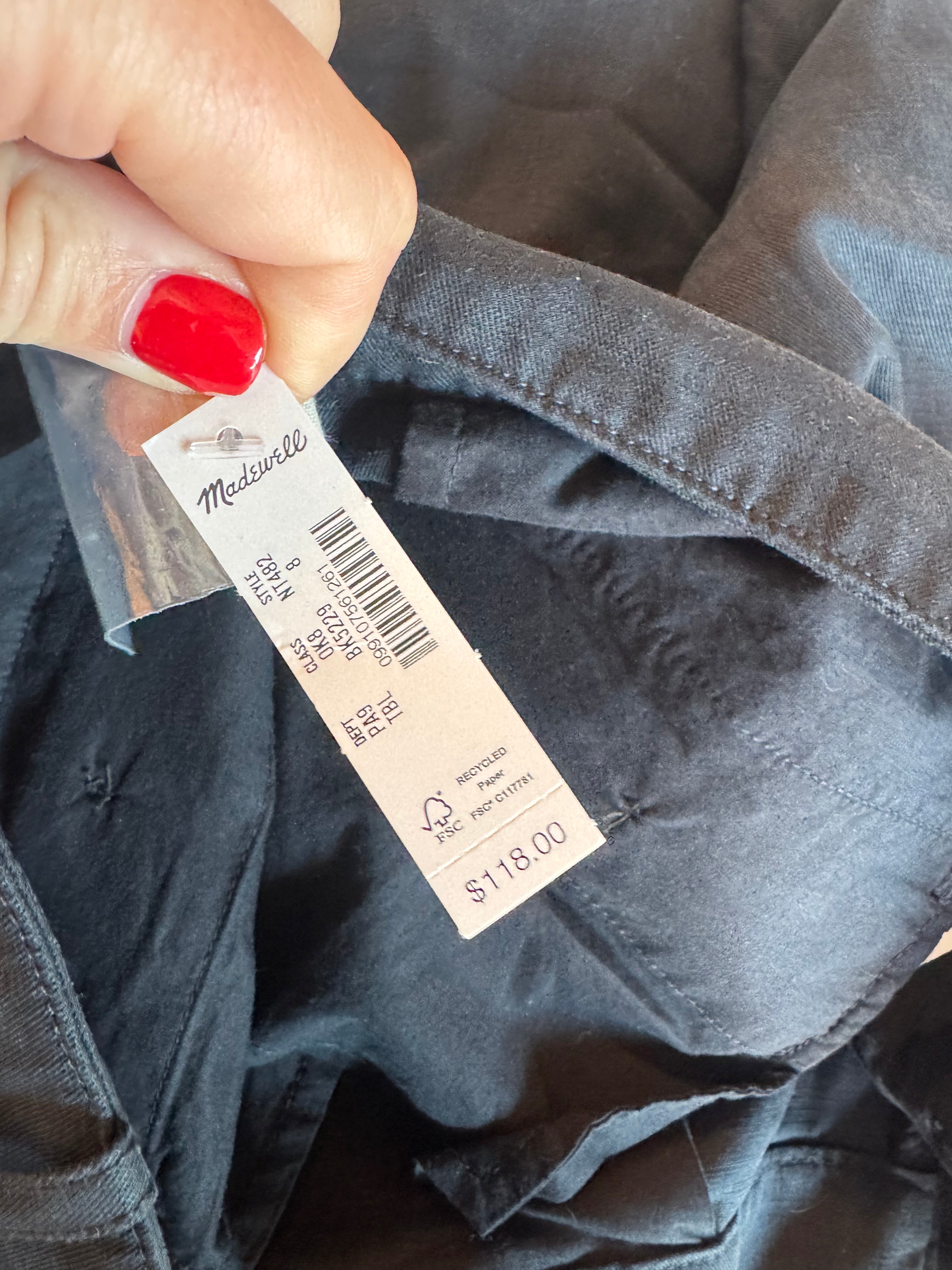 black madewell nwt trousers, 8