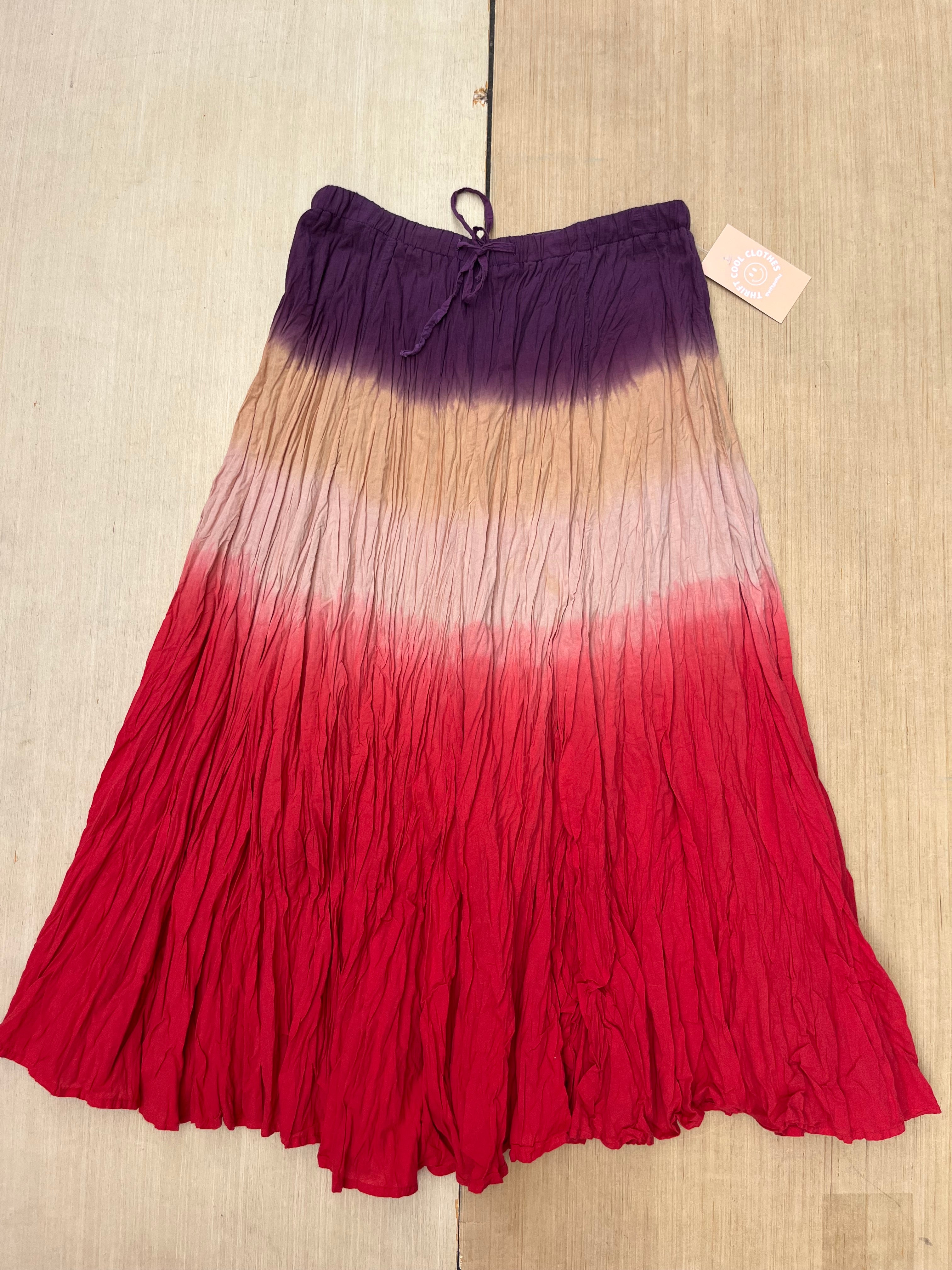 purple red ny collection ombre maxi skirt, s
