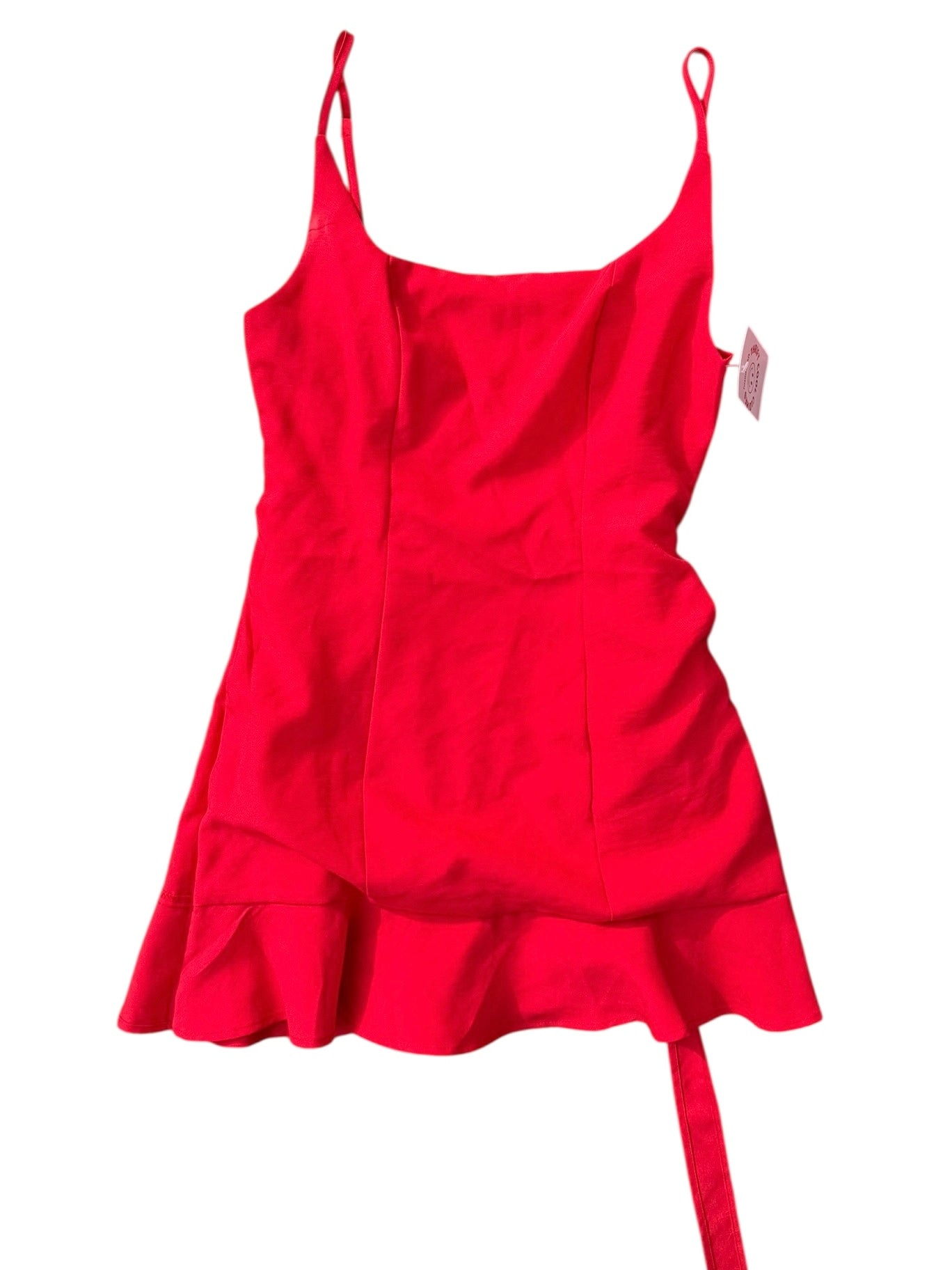 red white fox cami mini ruffle dress, s