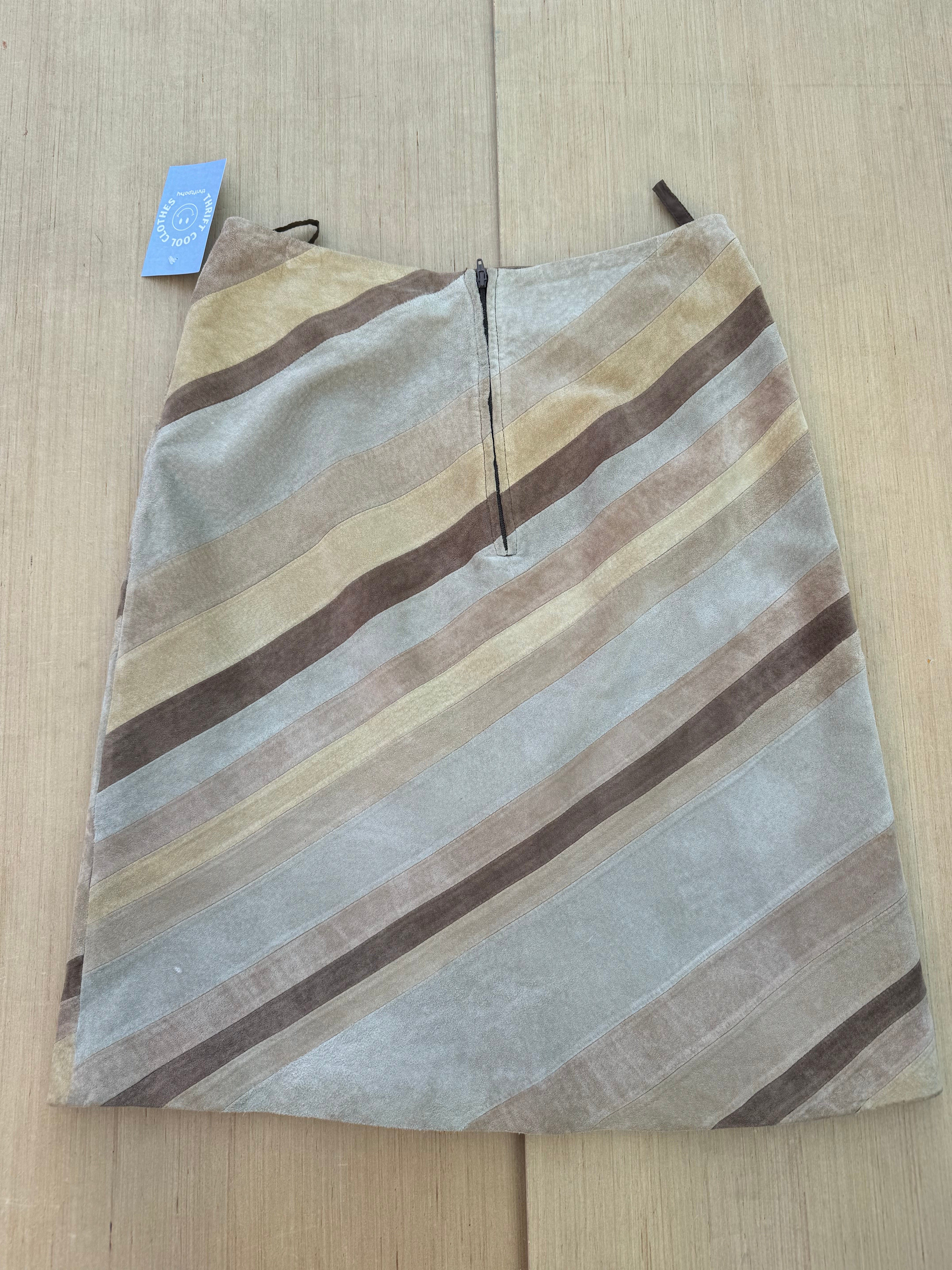 brown magaret godfrey suede skirt, 4