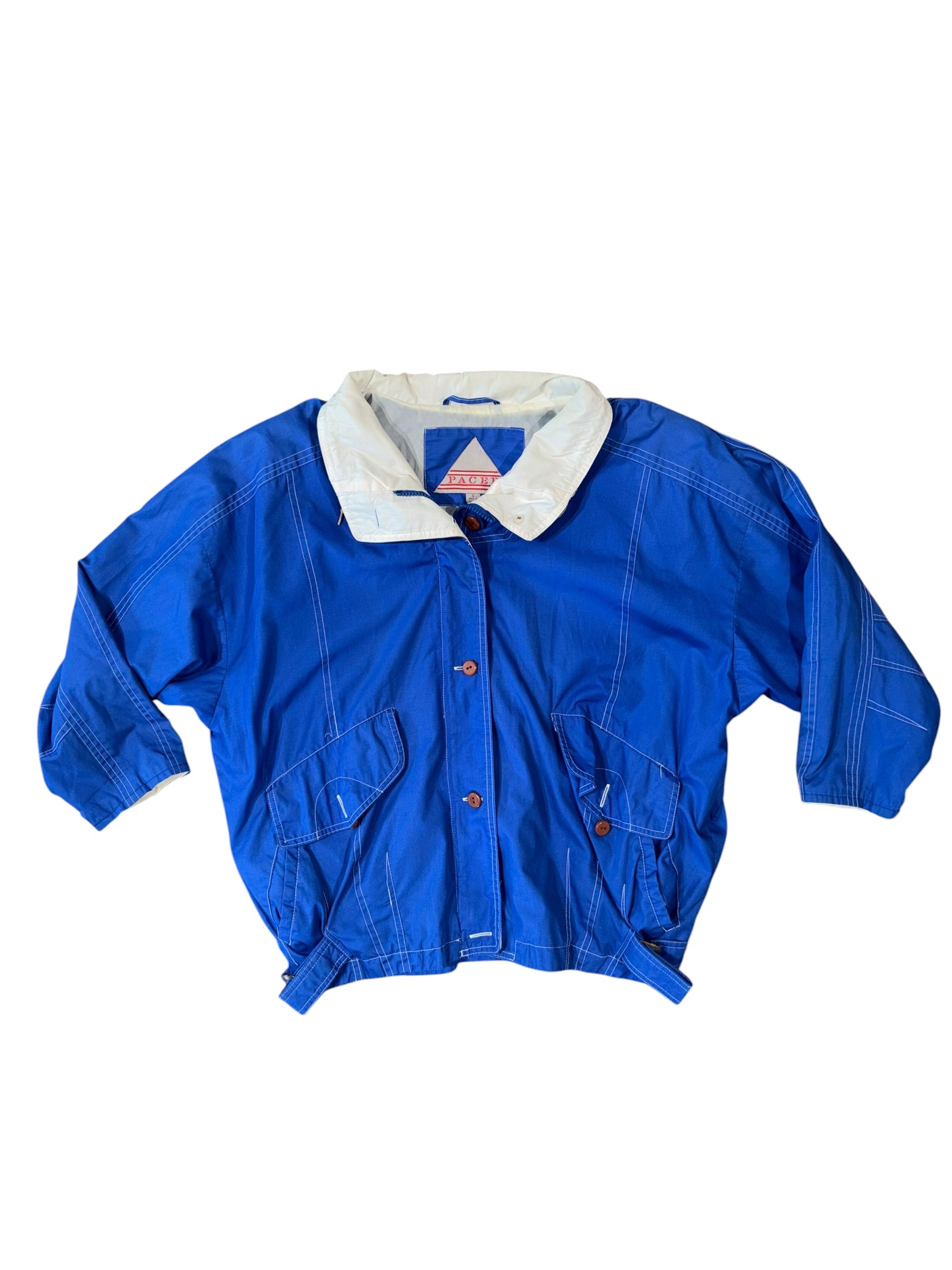 blue pacer vtg bomber jacket, s