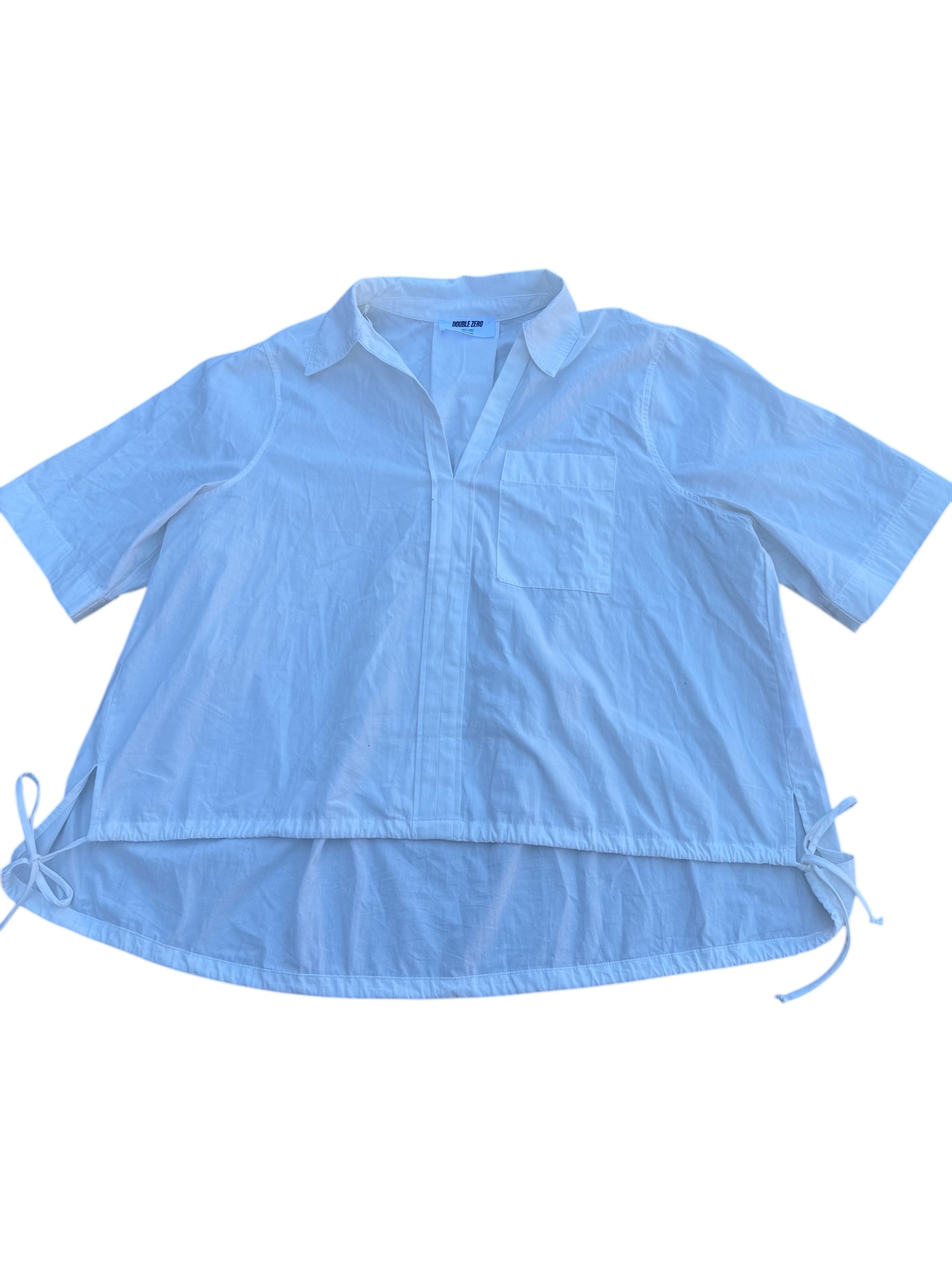 white double zero ss button down, L