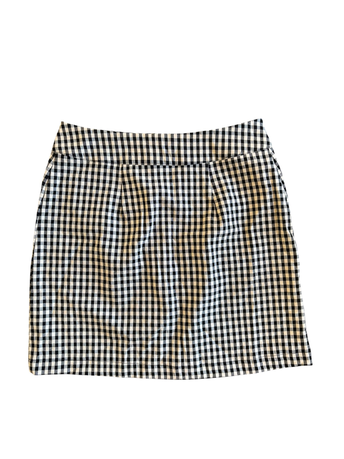 black white urban outfitters Plaid zip mini skirt, s