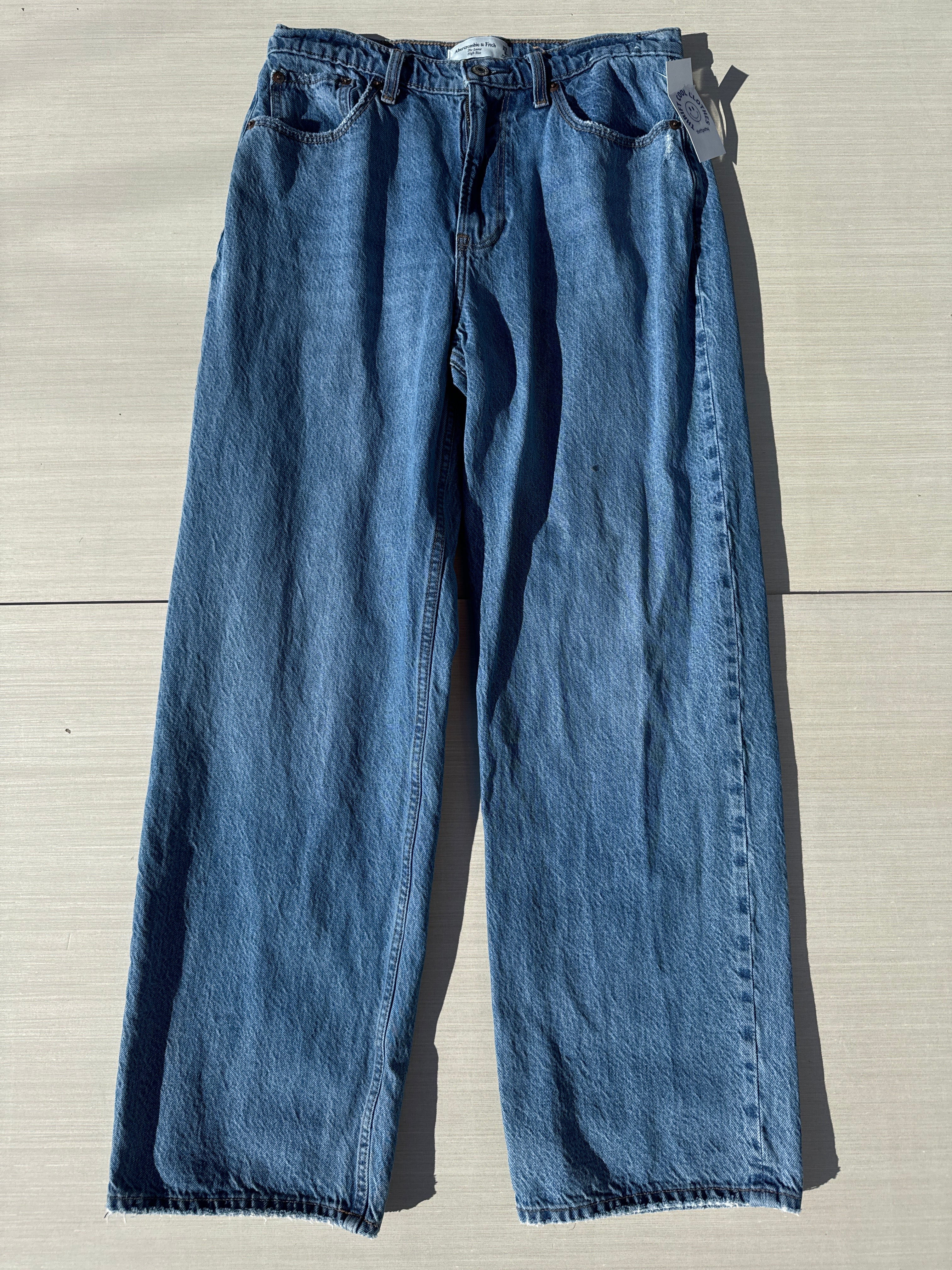 blue abercrombie the loose high rise jeans, 29/8