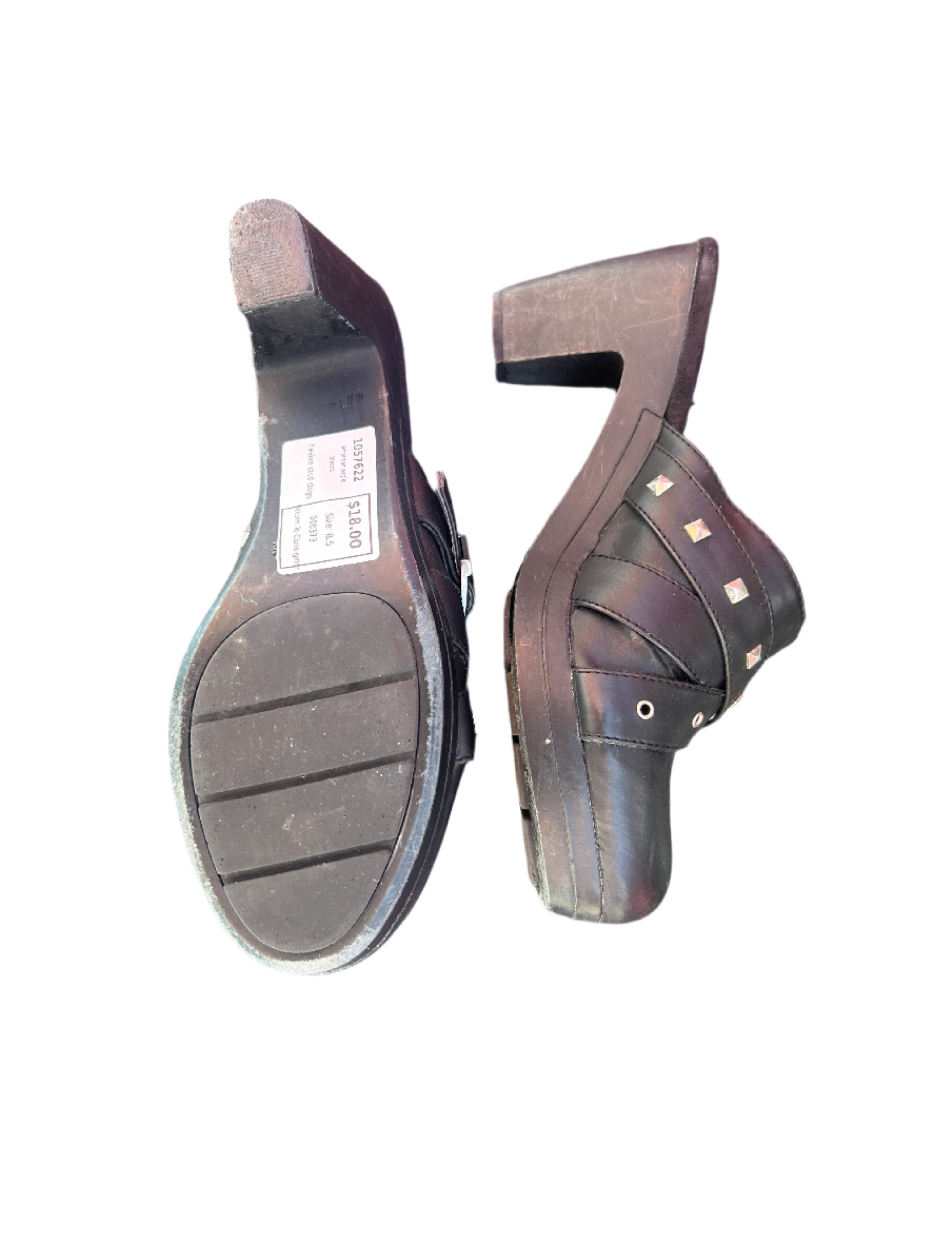 blasck american eagle heeled stud clogs, 8.5