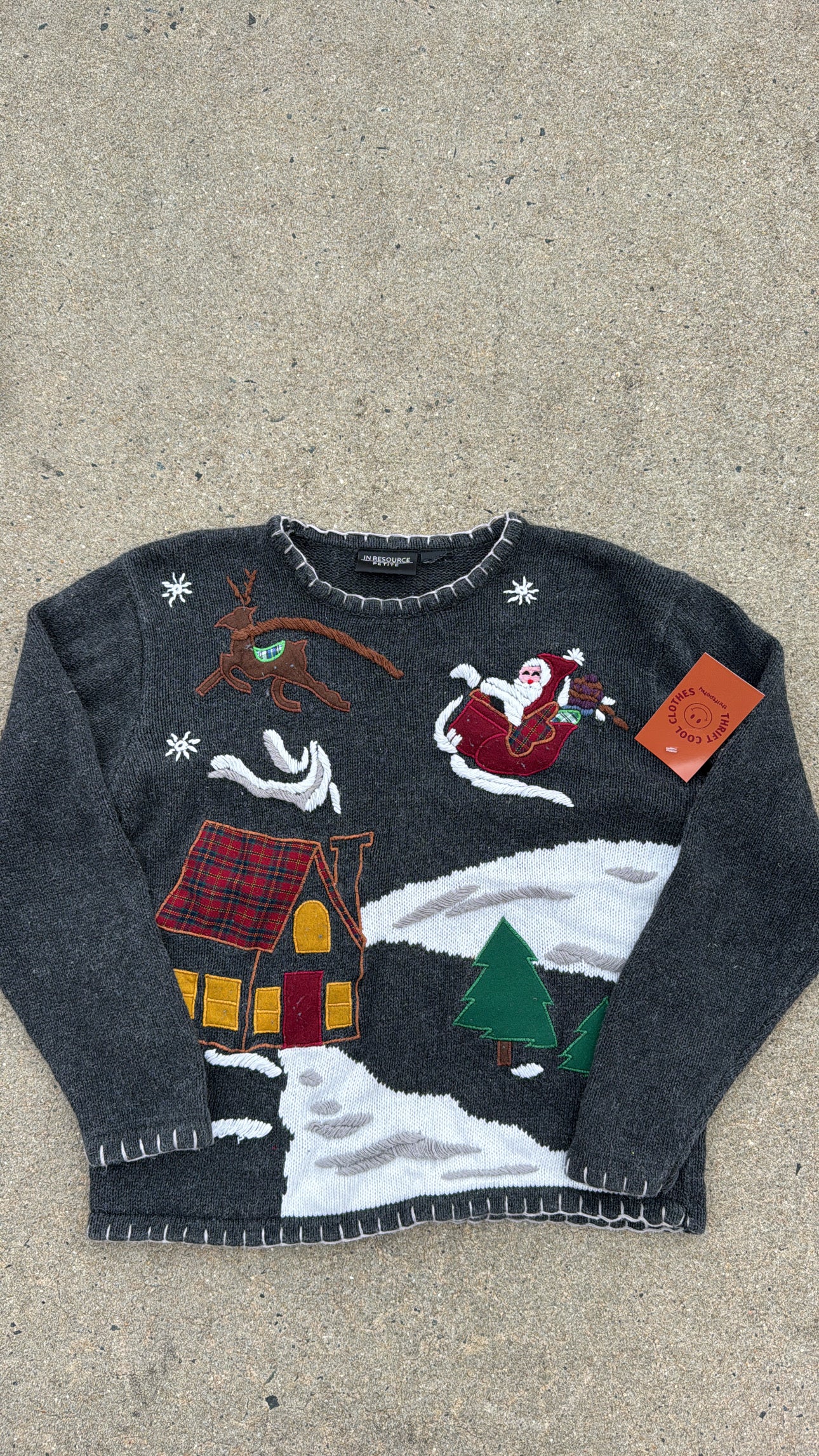 grey in resource holiday sweater, small