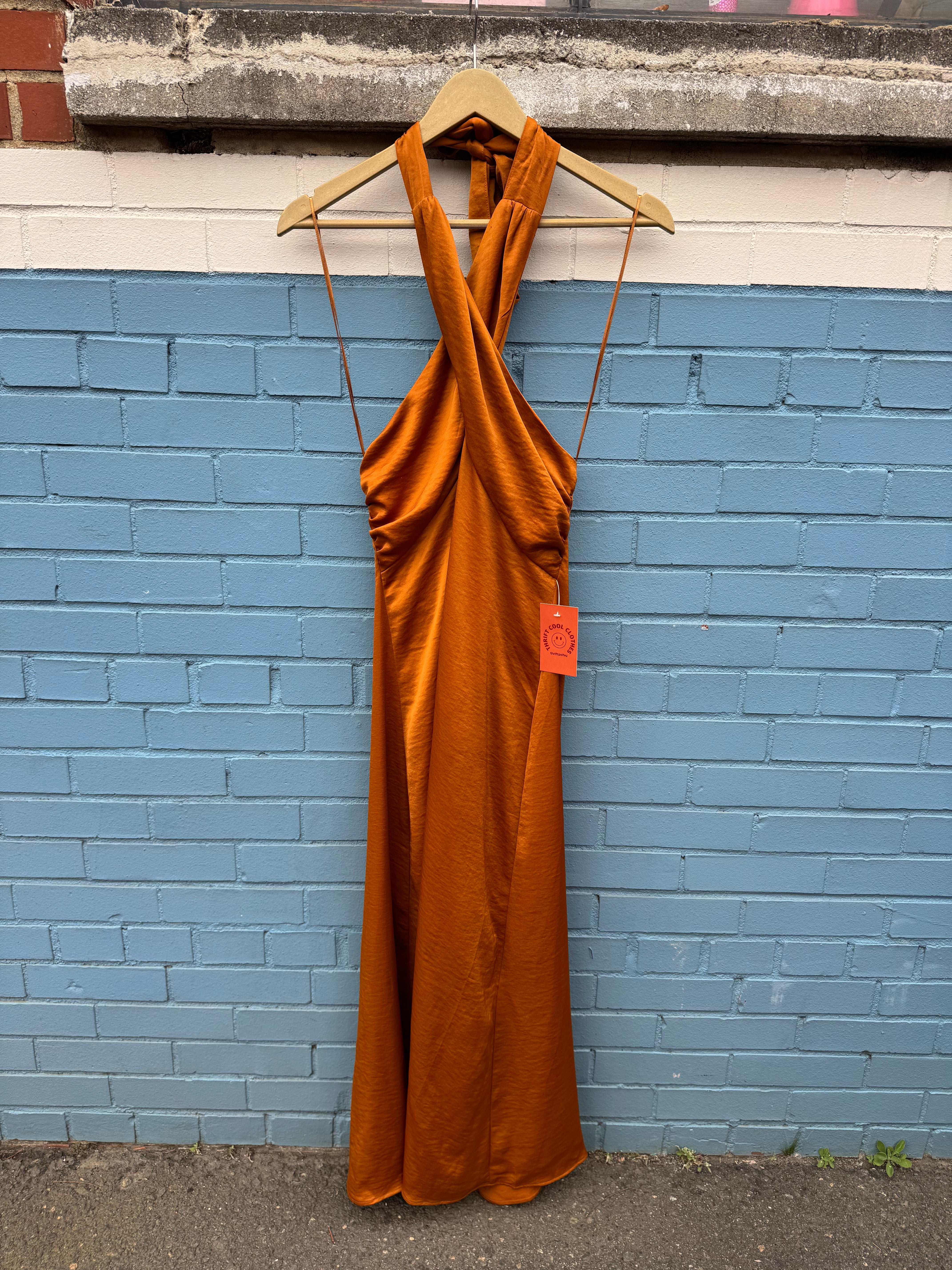 Rust orange house of harlow 1960 nwt silky maxi dress, M