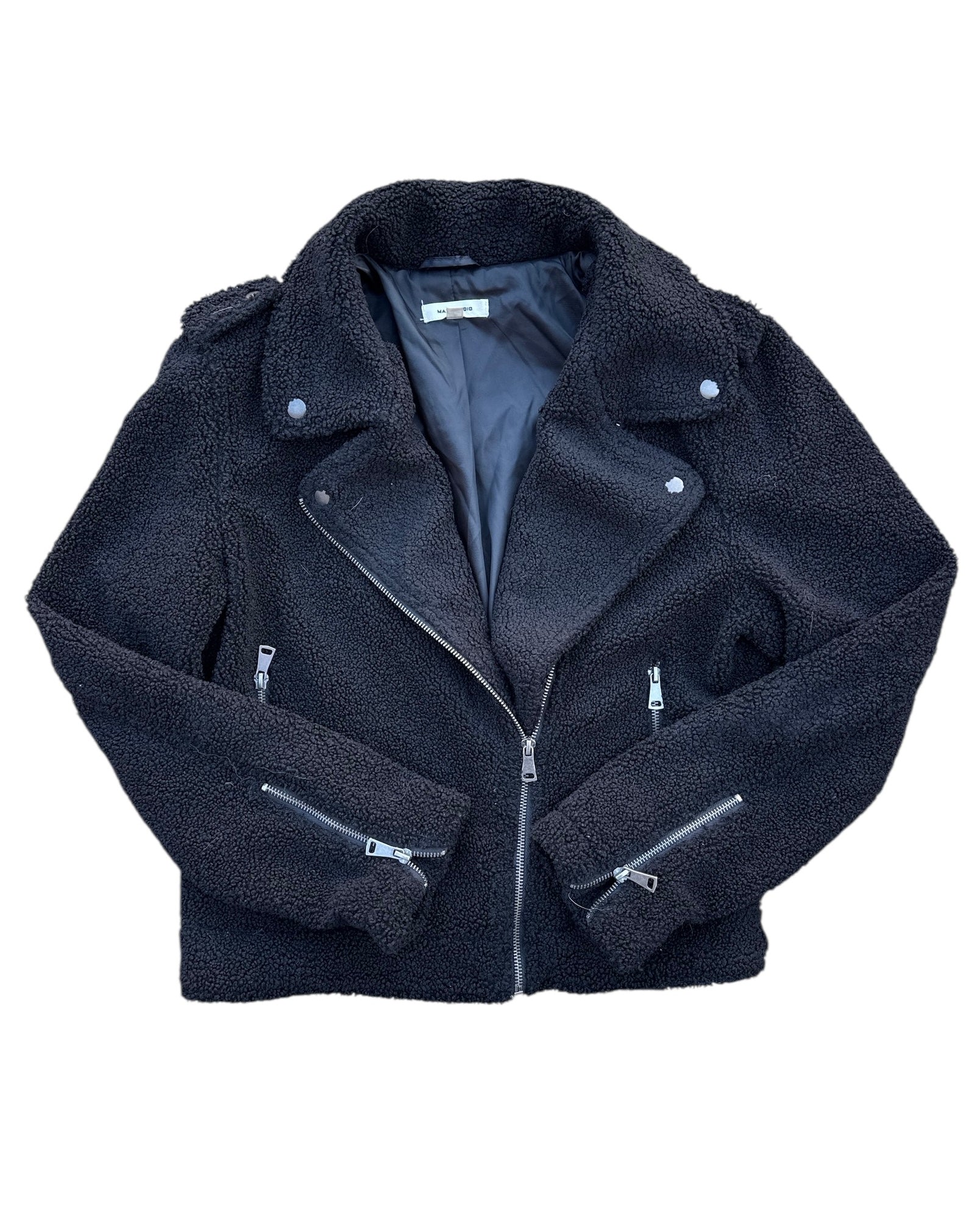 black max studio textured zip up jacket, m