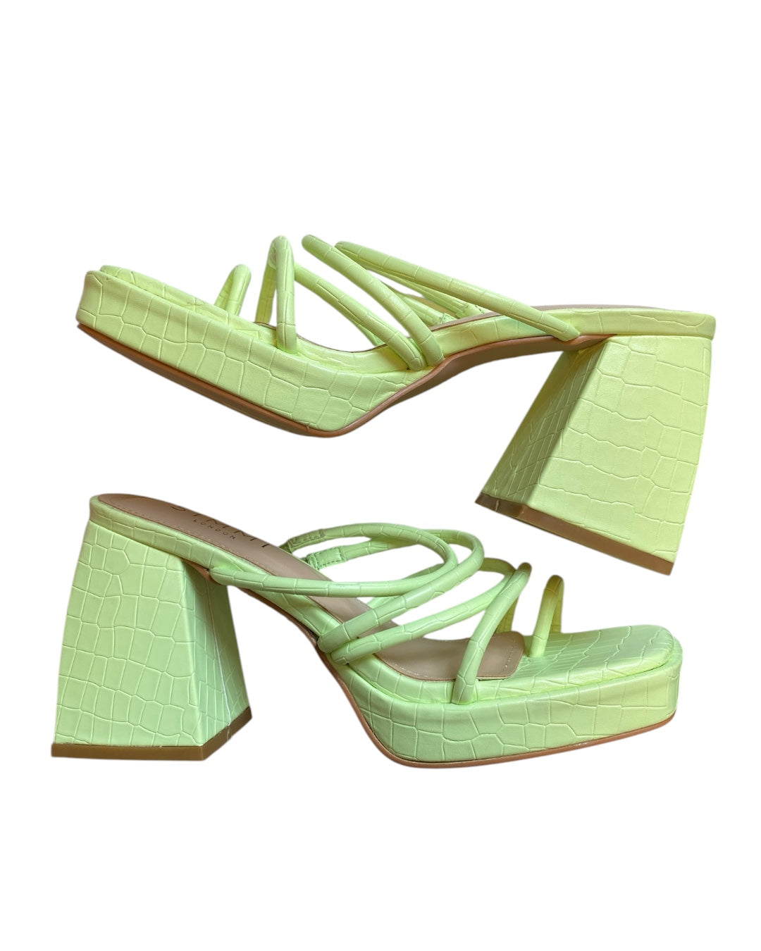 green simmi platform strappy heels, 6