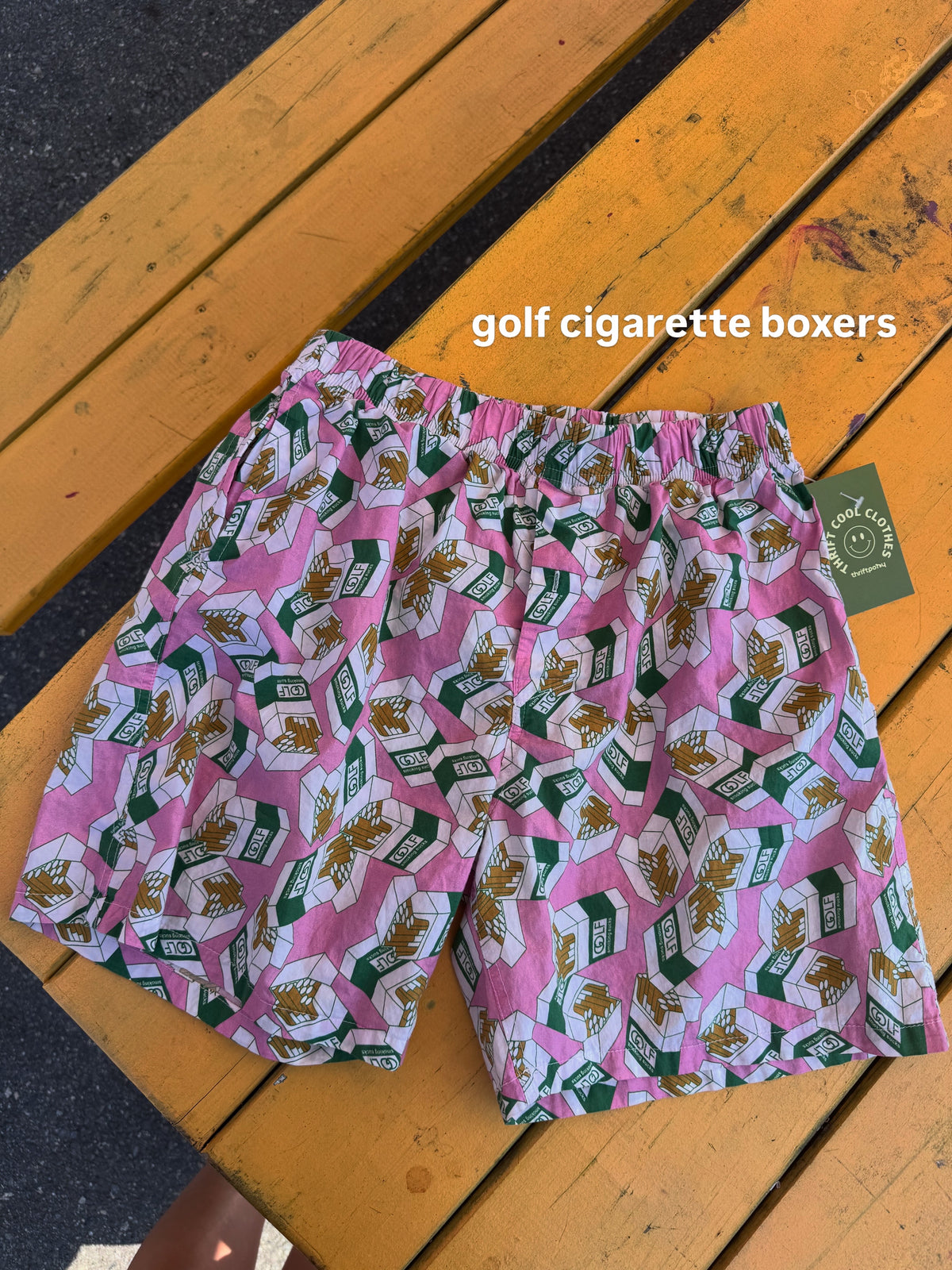 pink green GOLF branded boxers, L