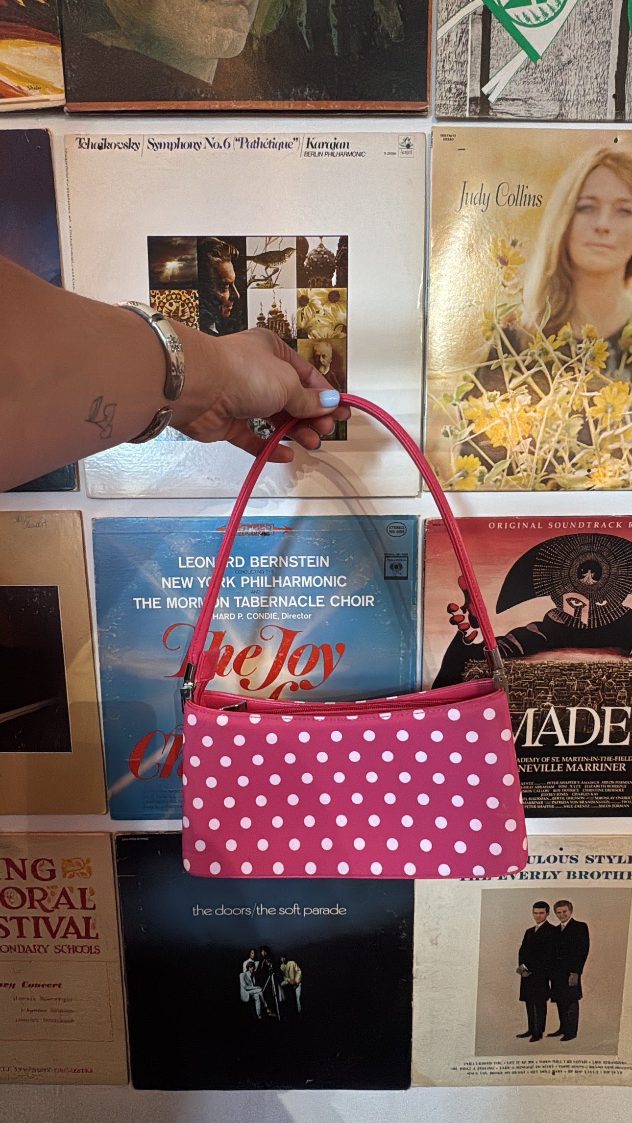 pink  polka bag