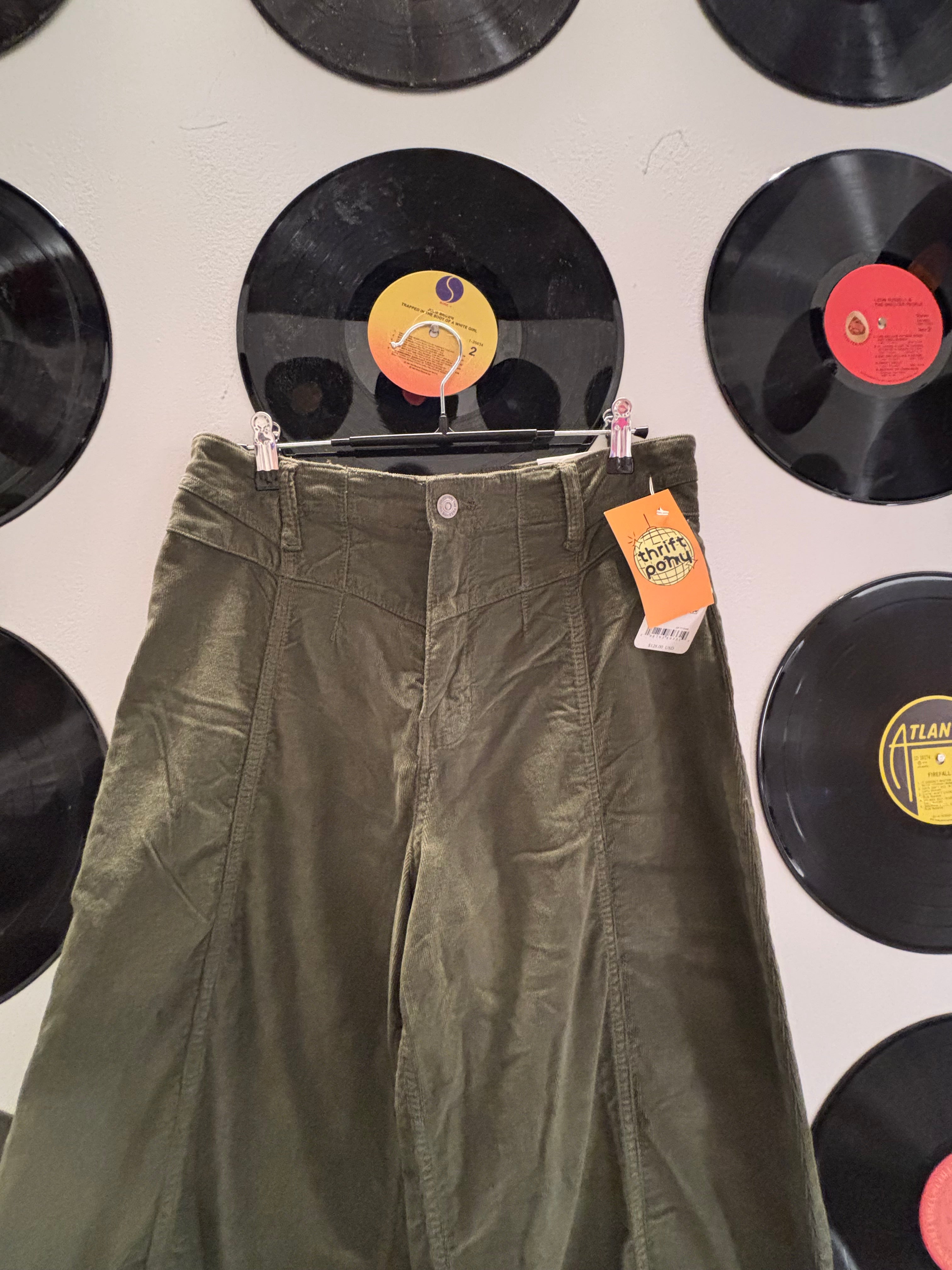 green free people nwt cord pants, 29