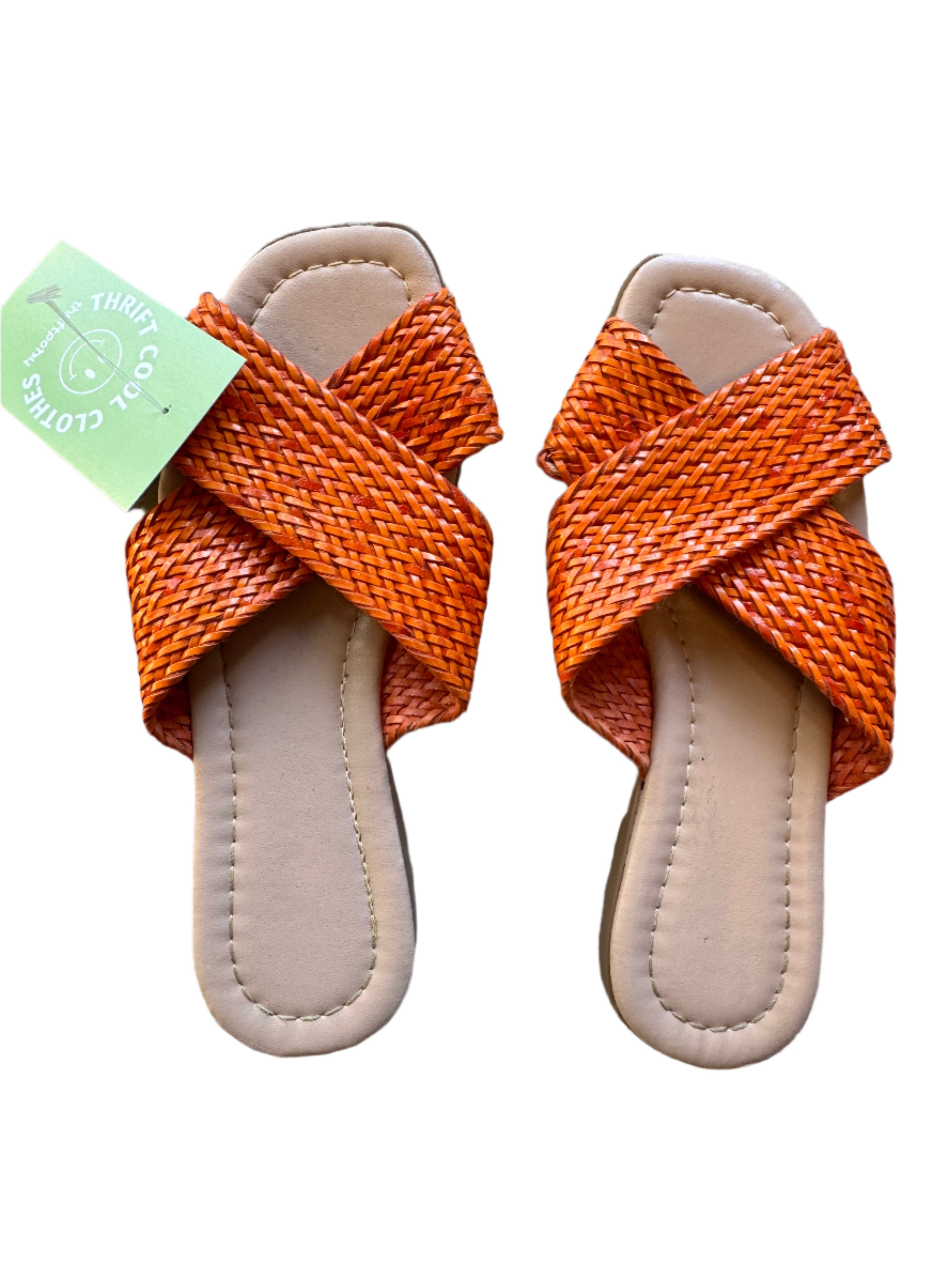 orange solaflex weave sandals, 35 (fits like women's 5)