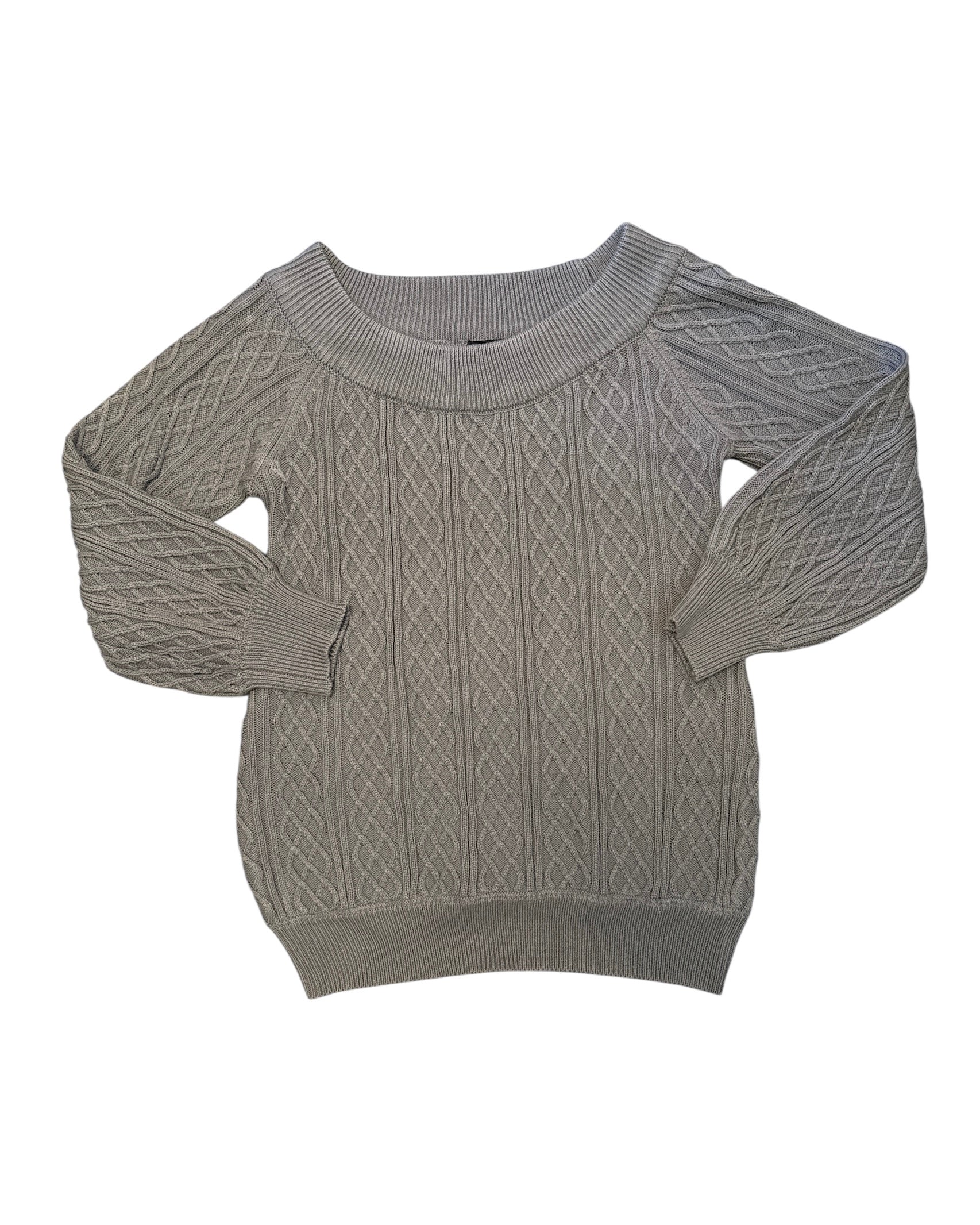 grey current mood NWT cableknit sweater, l/xl