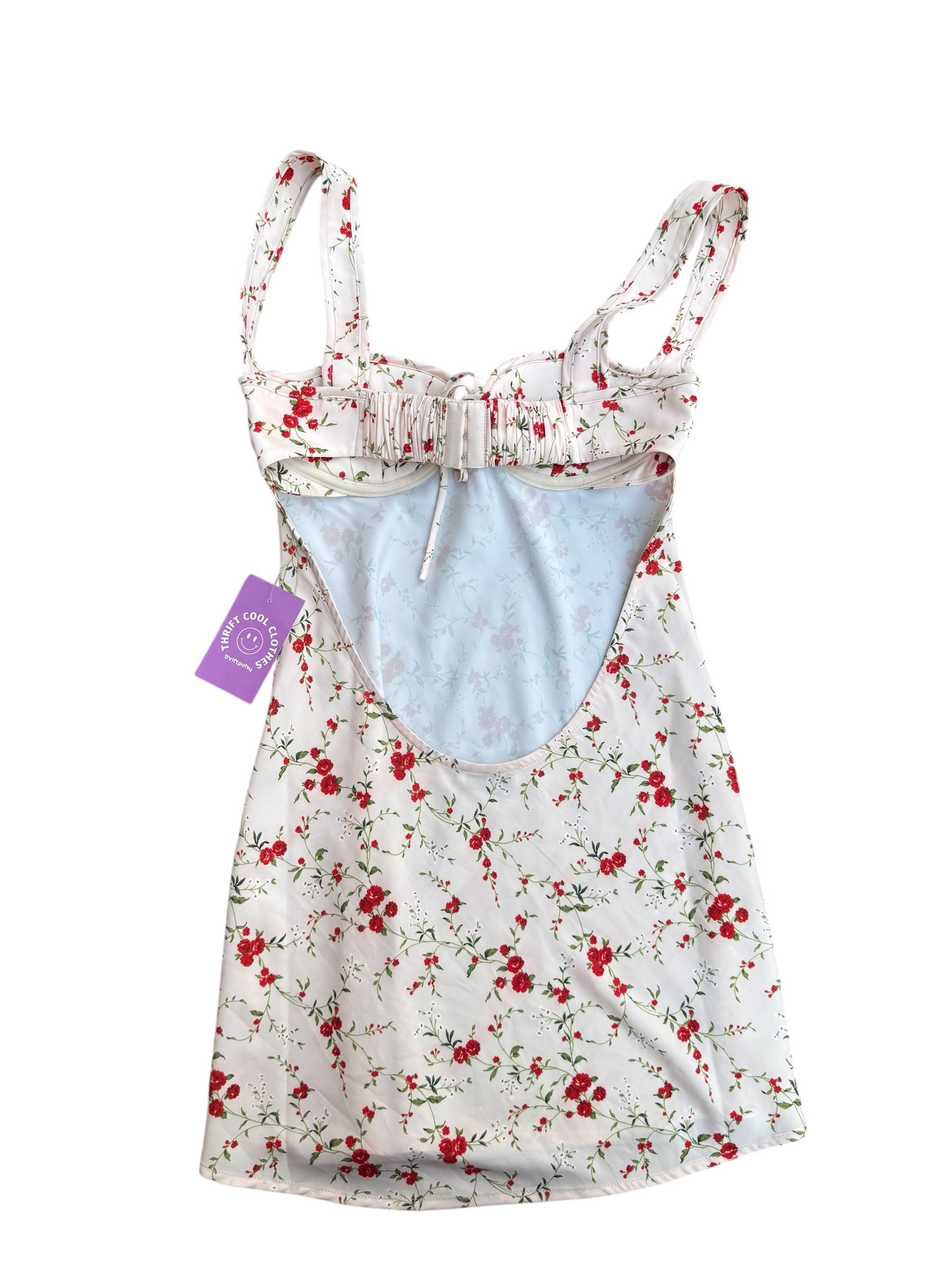 Cream Red Rumored Floral bustier dress, S