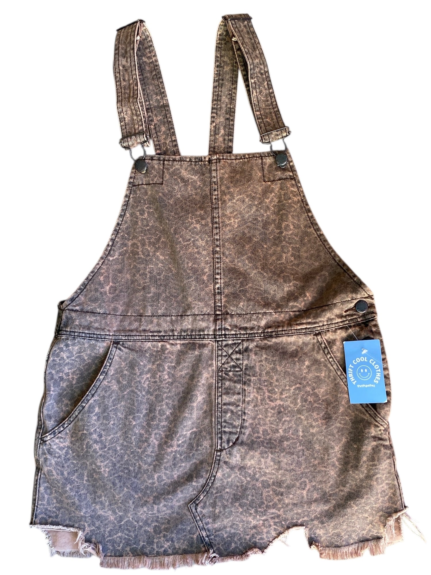 brown Free people animal print dress overalls, 8