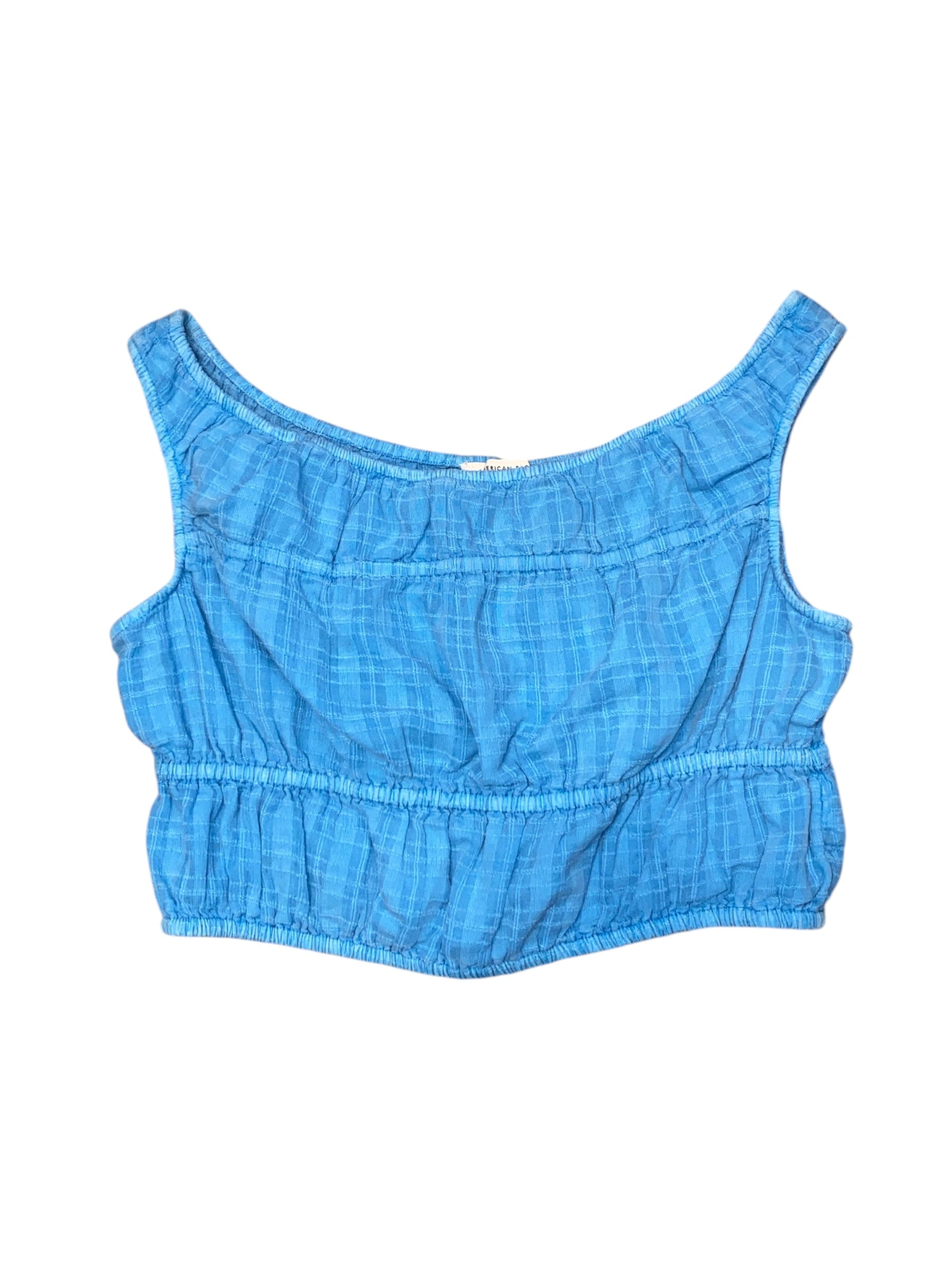 blue american eagle tiered puff tank, s