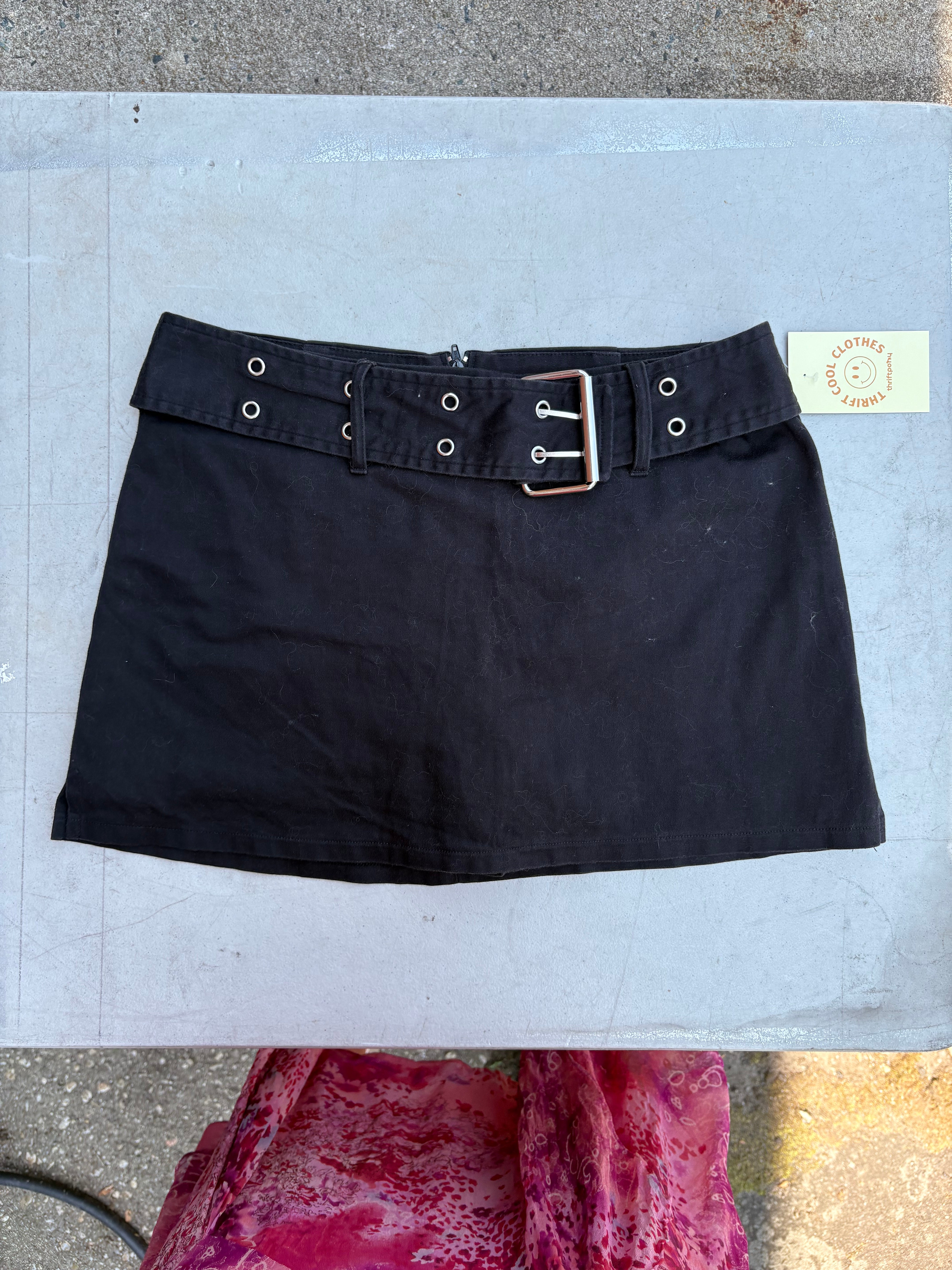 black tracy evans grommet belt skirt, 7