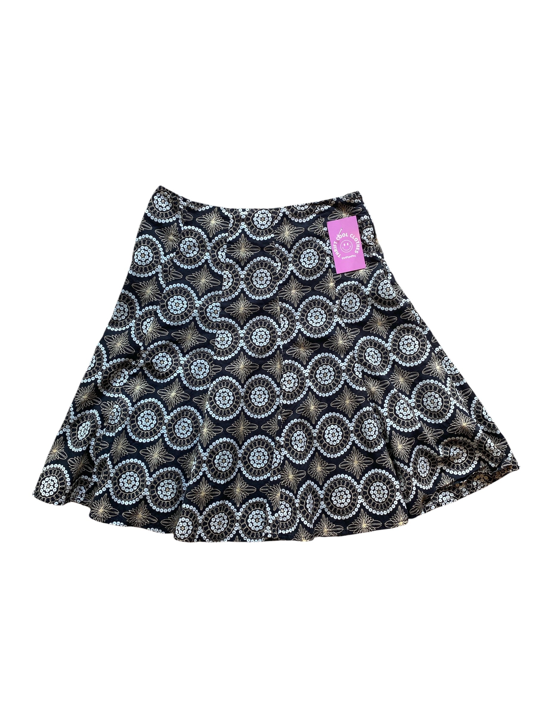 Focus 2000 yellow and black printed skirt, 6