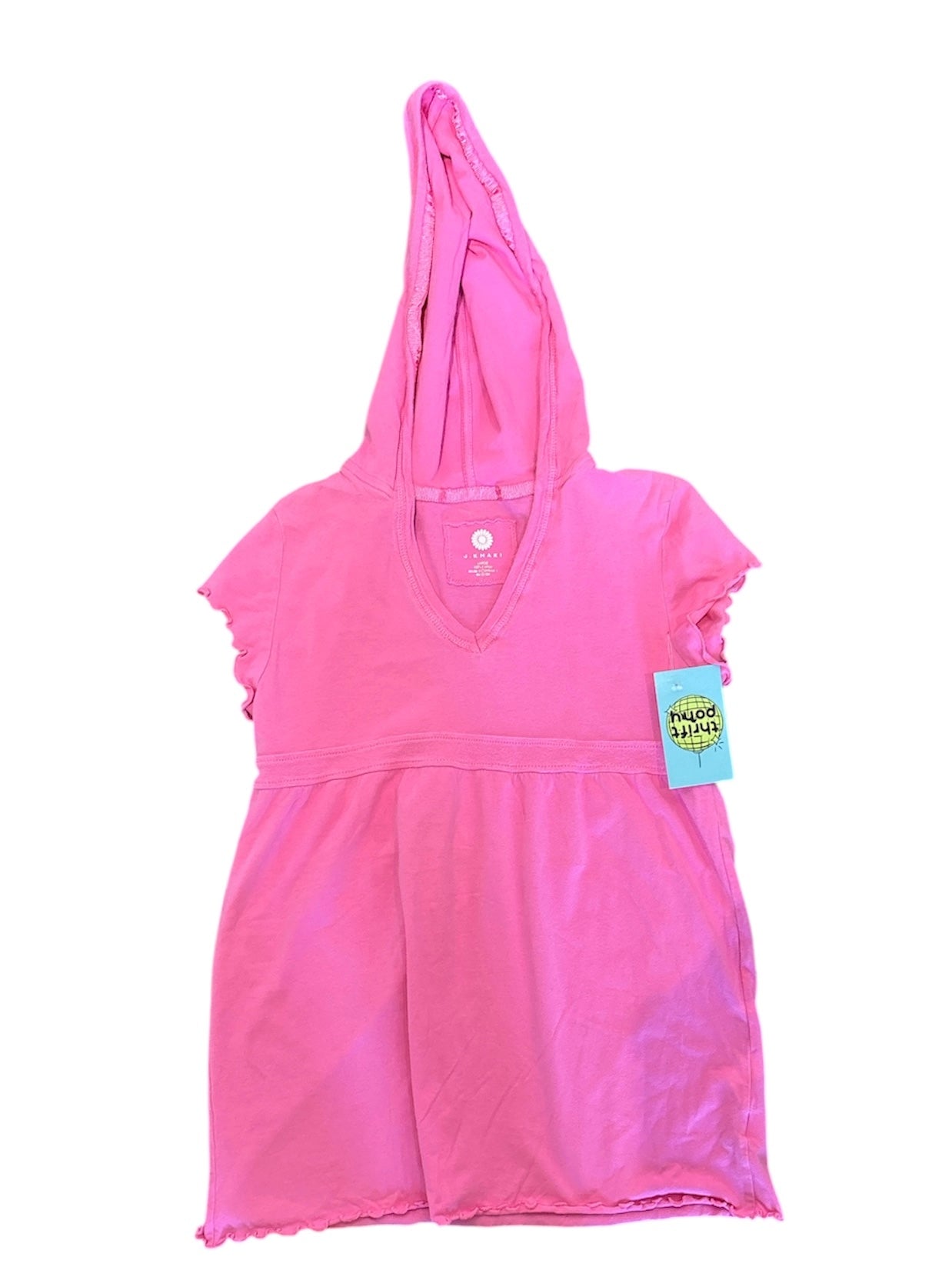 pink j khaki hooded ss babydoll, L