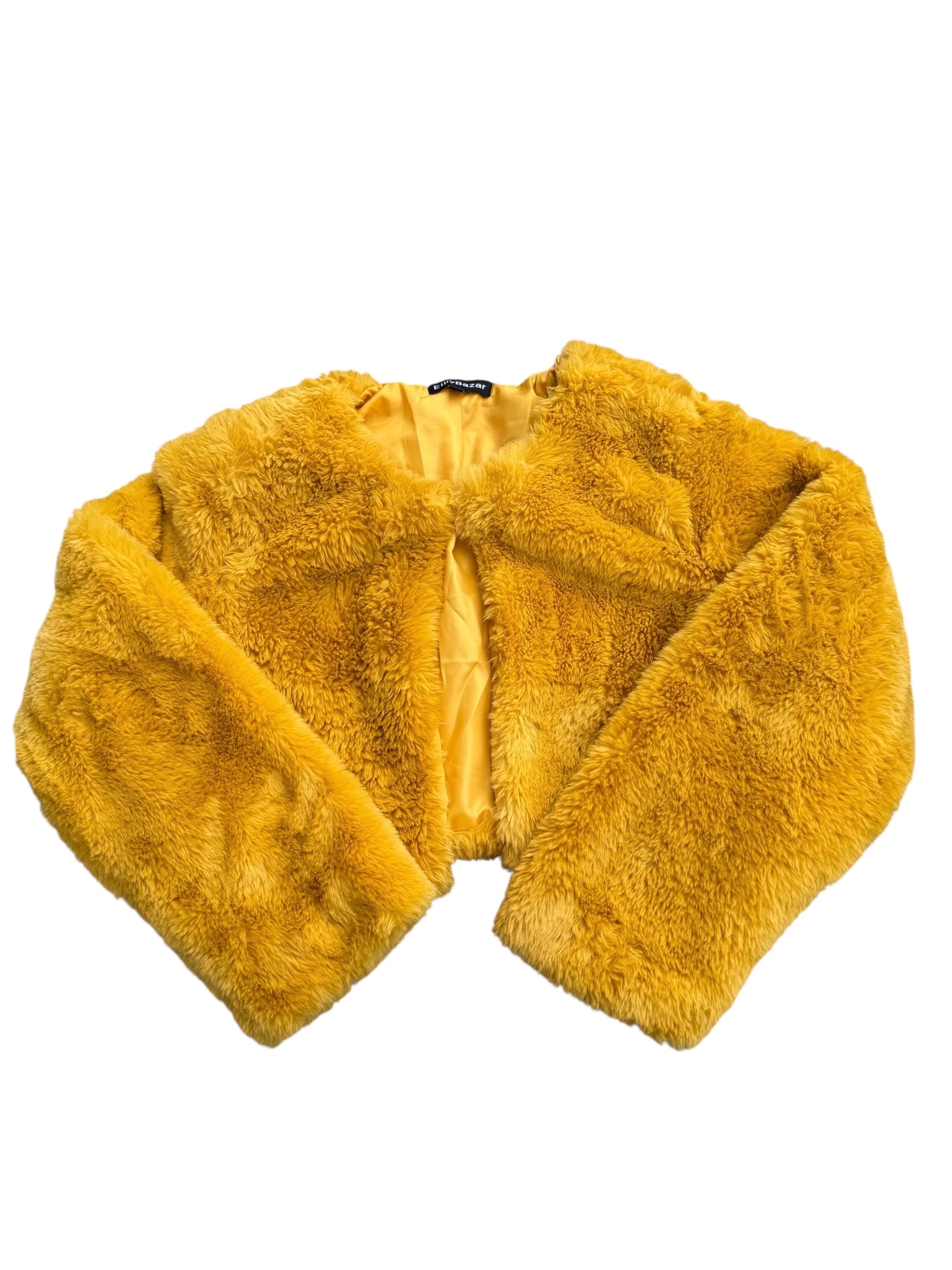 yellow eilly bazar furry jacket, L