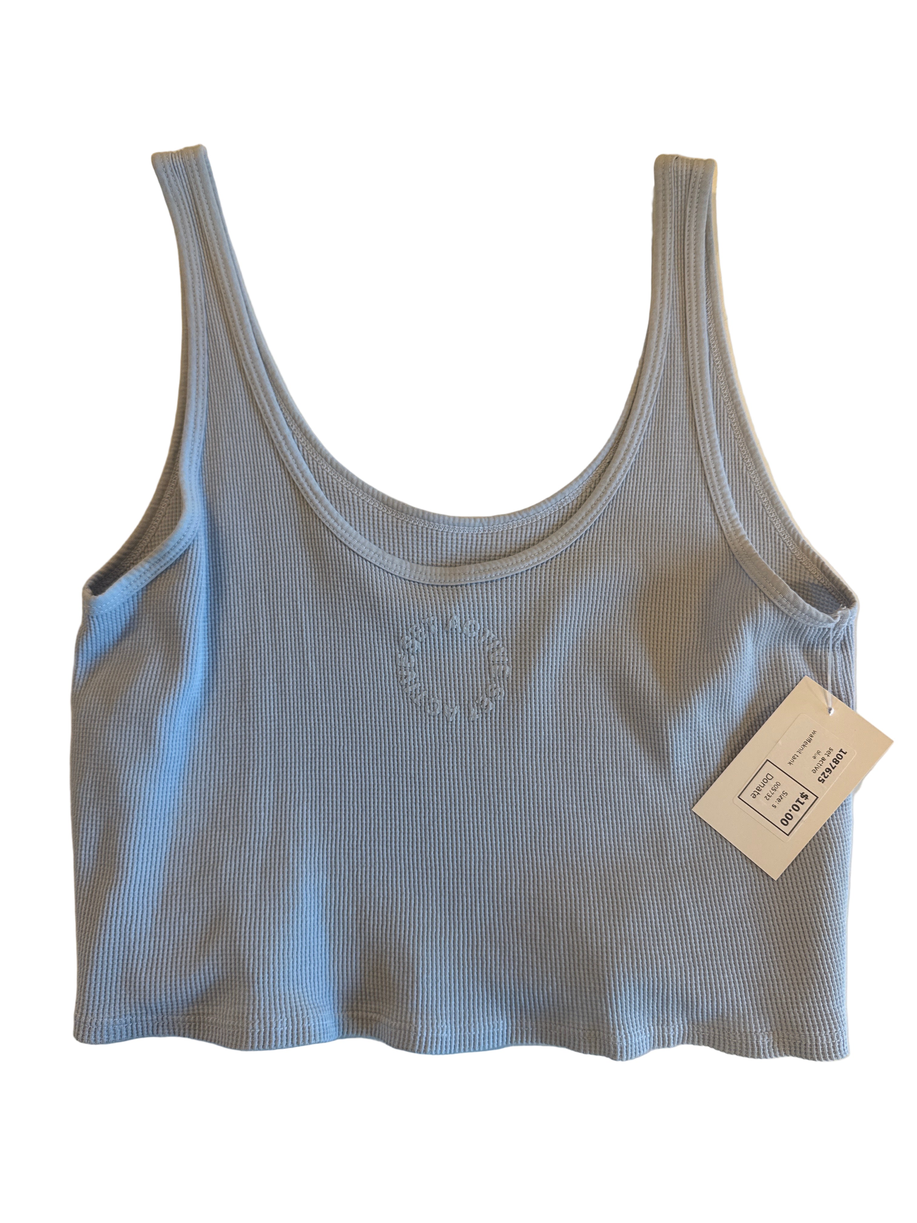 blue set active waffleknit tank, s