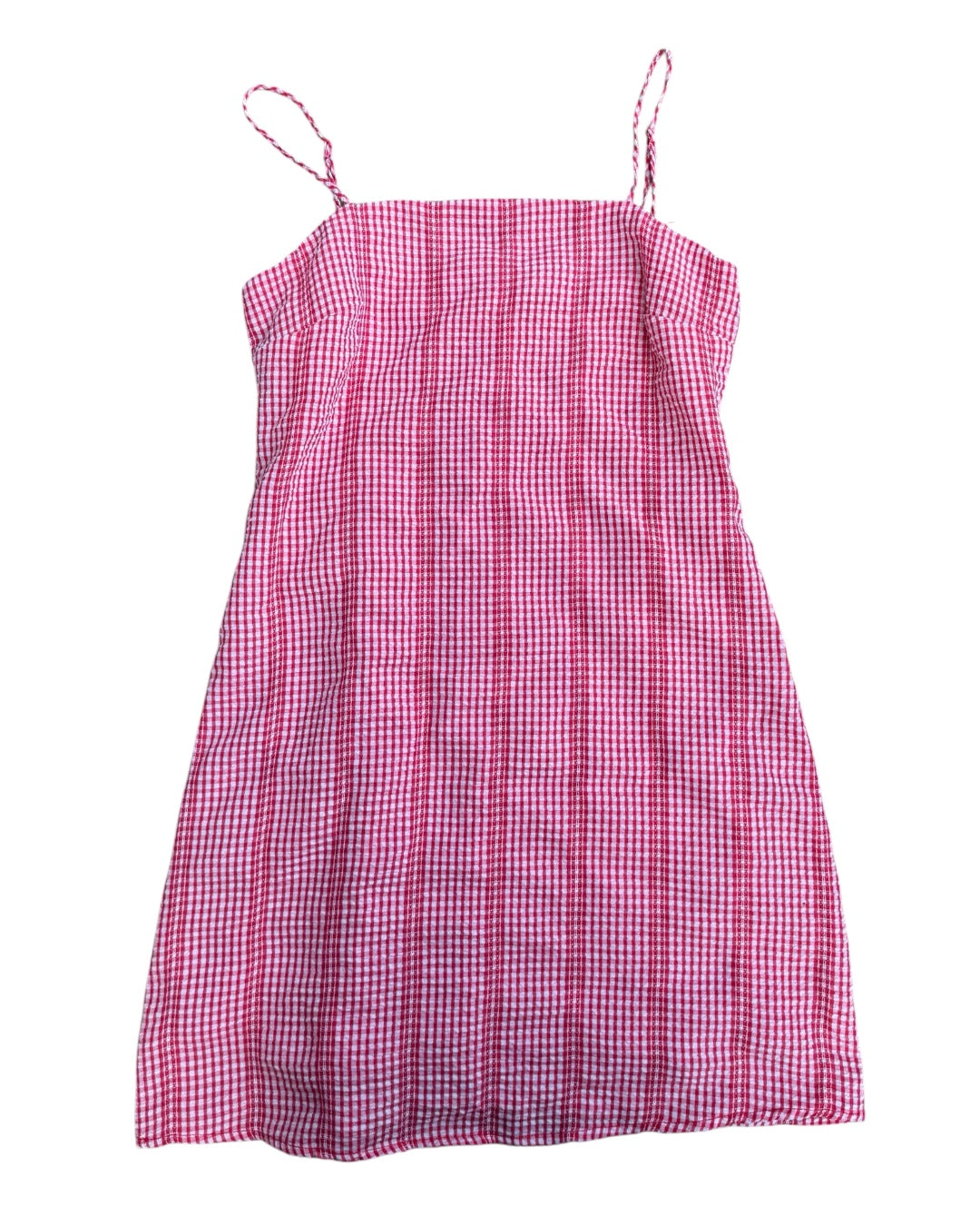 red white miami gingham dress, S