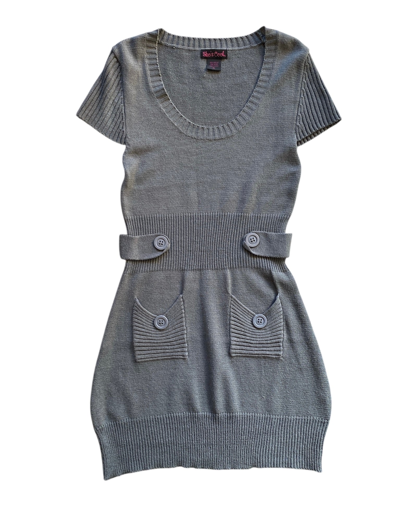 Gray She’s cool Knit ss sweater dress, XL