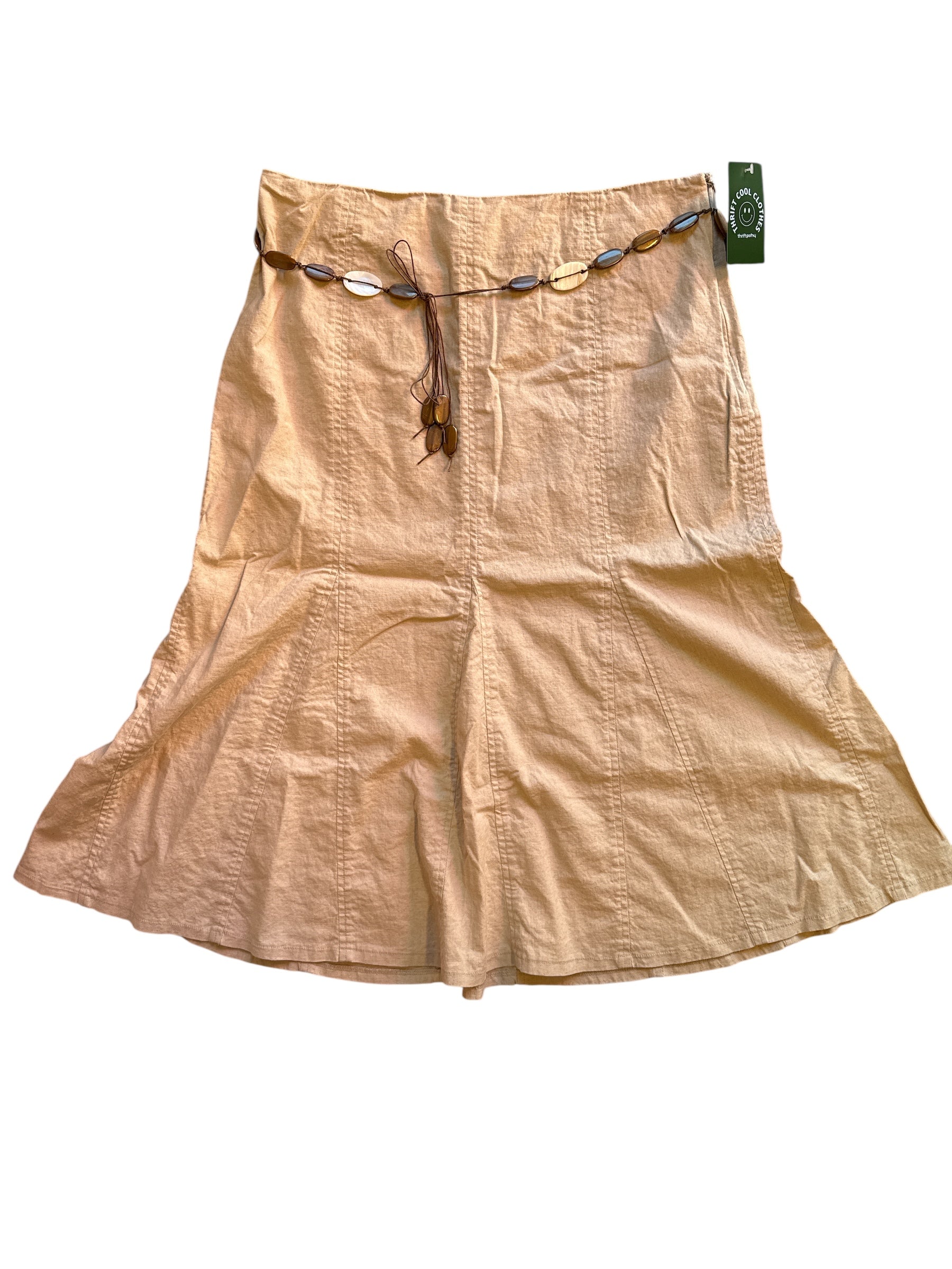 khaki rqt midi skirt w belt, 14