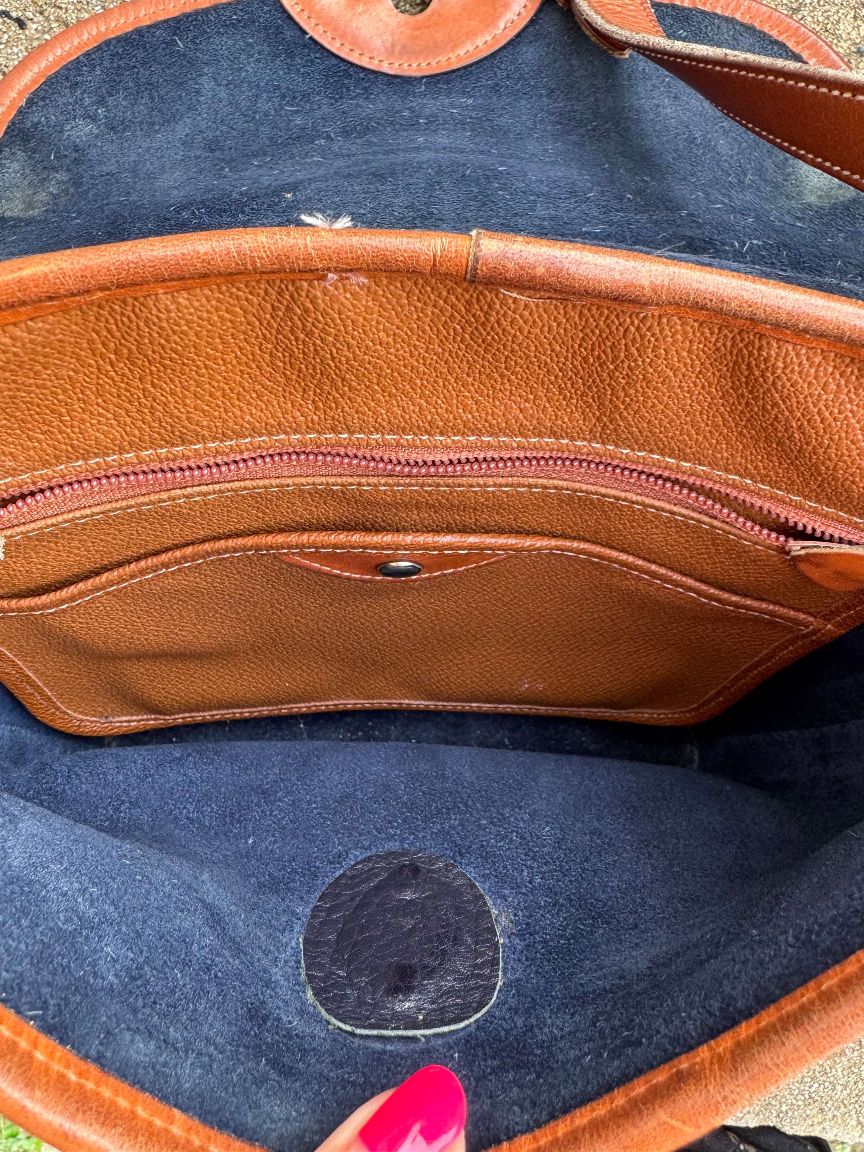 blue brown Dooney & bourke leather crossbody