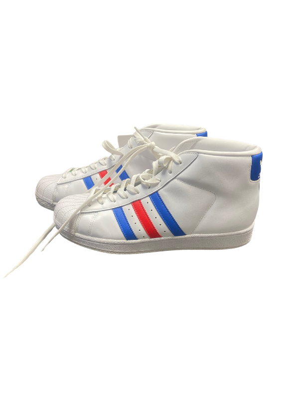 white red blue Adidas Pro Model tricolor high tops, 8.5 mens