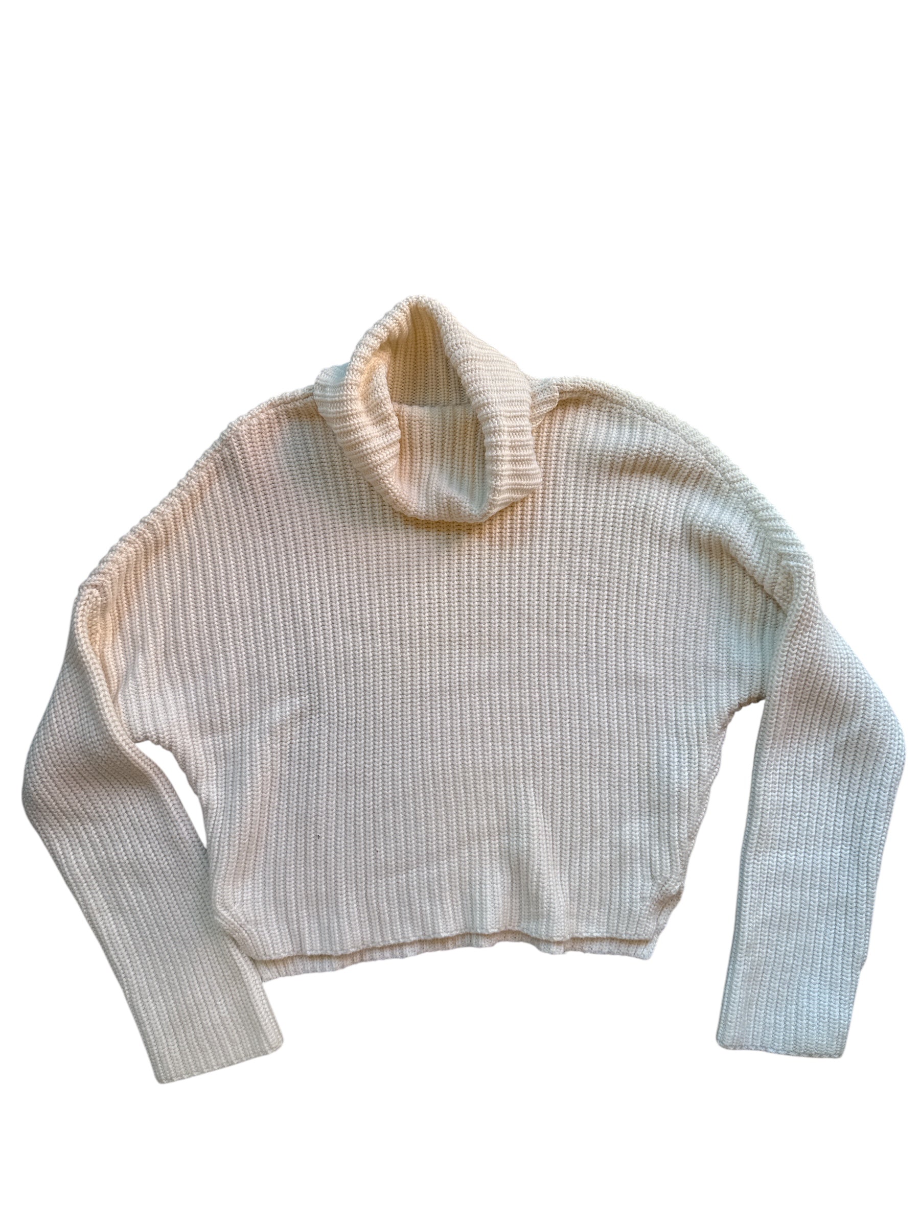 cream abercrombie turtleneck sweater, xs