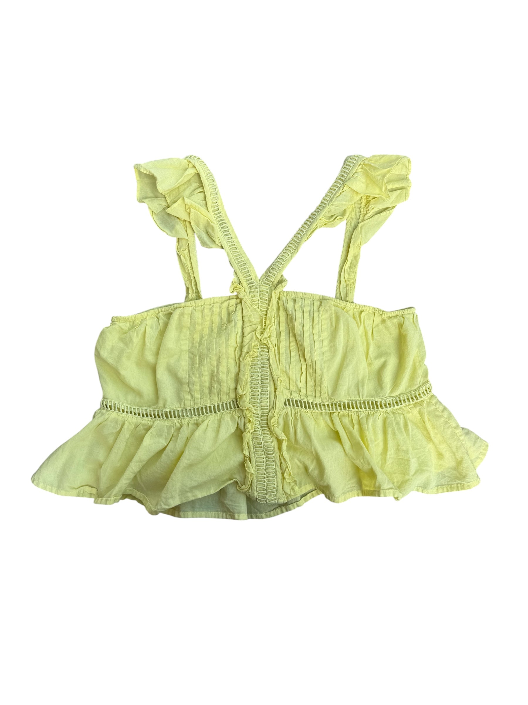 yellow tularosa pleated high neck tank, m