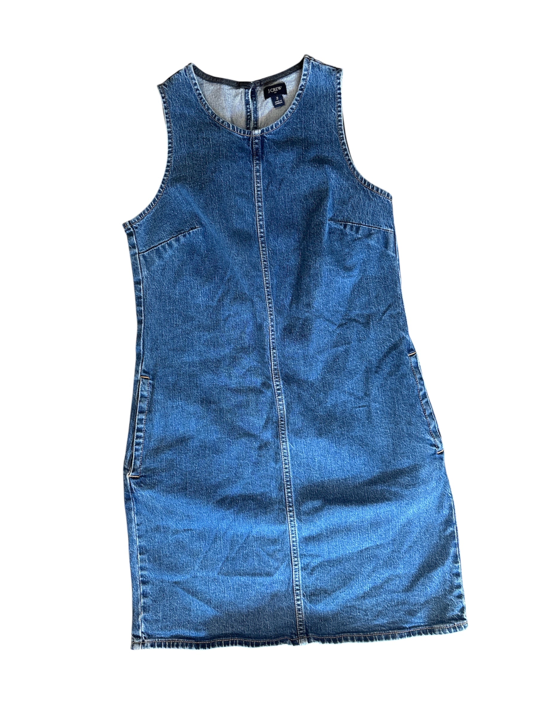 med wash jcrew denim tank mini dress, 2