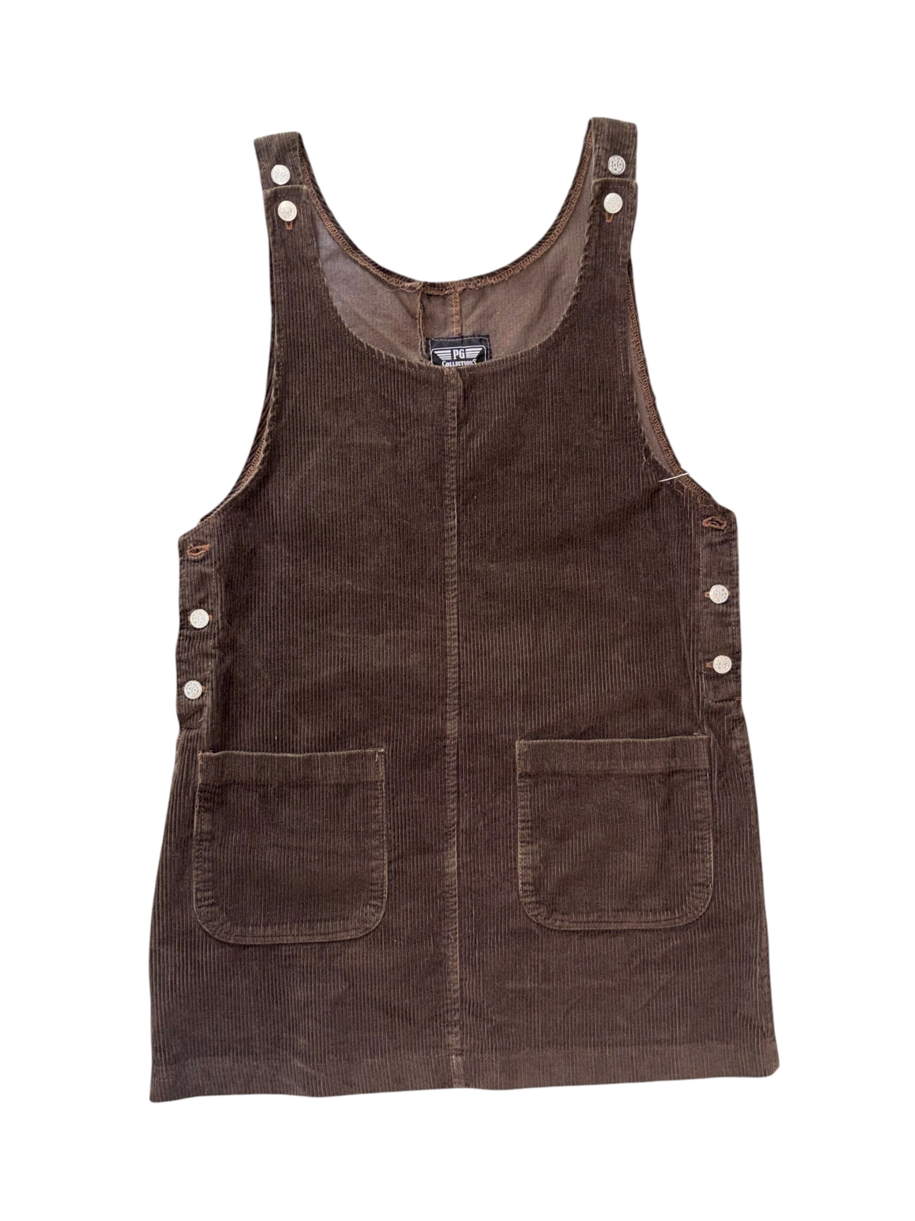 brown pg collections corduroy tank overall dress, 8
