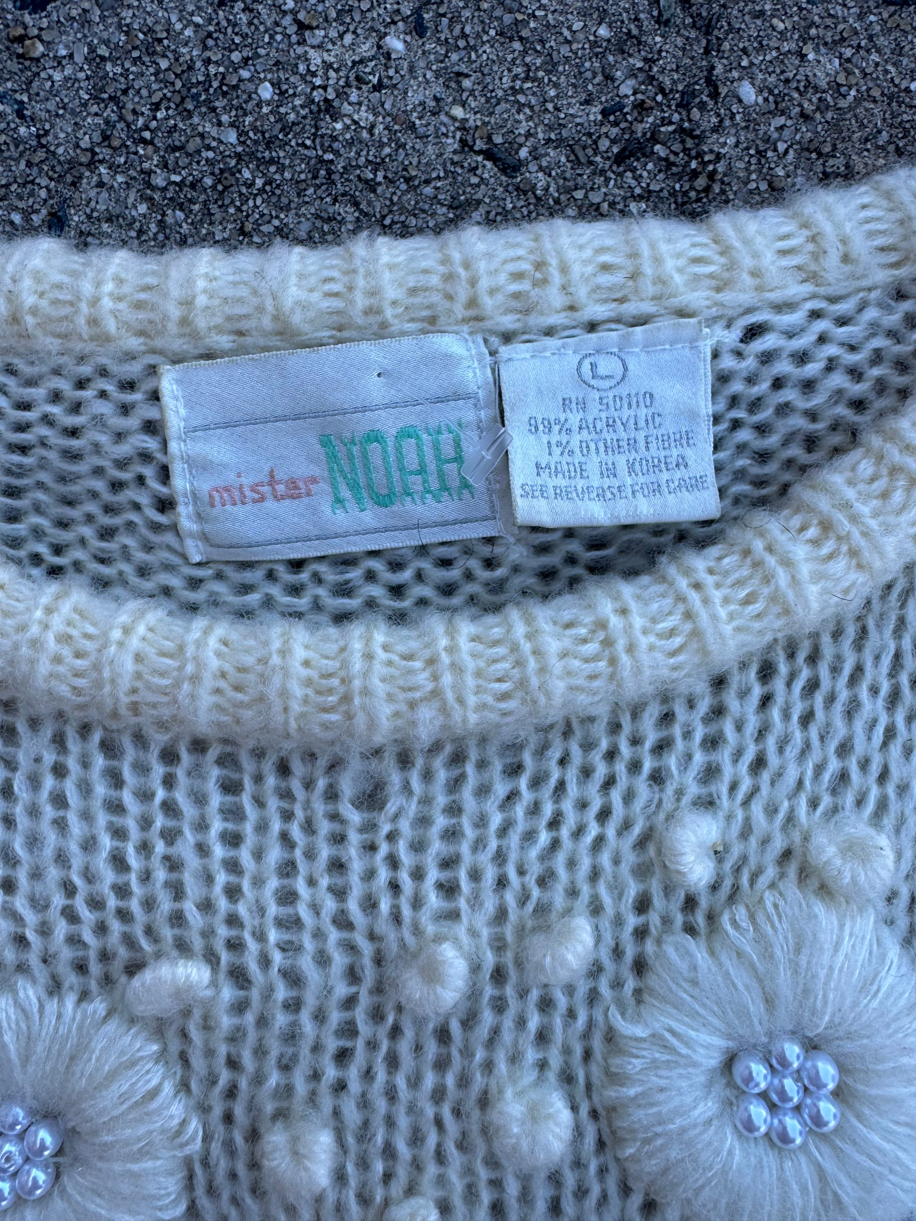 Off white Mister noah Embroider sweater w pearls, L