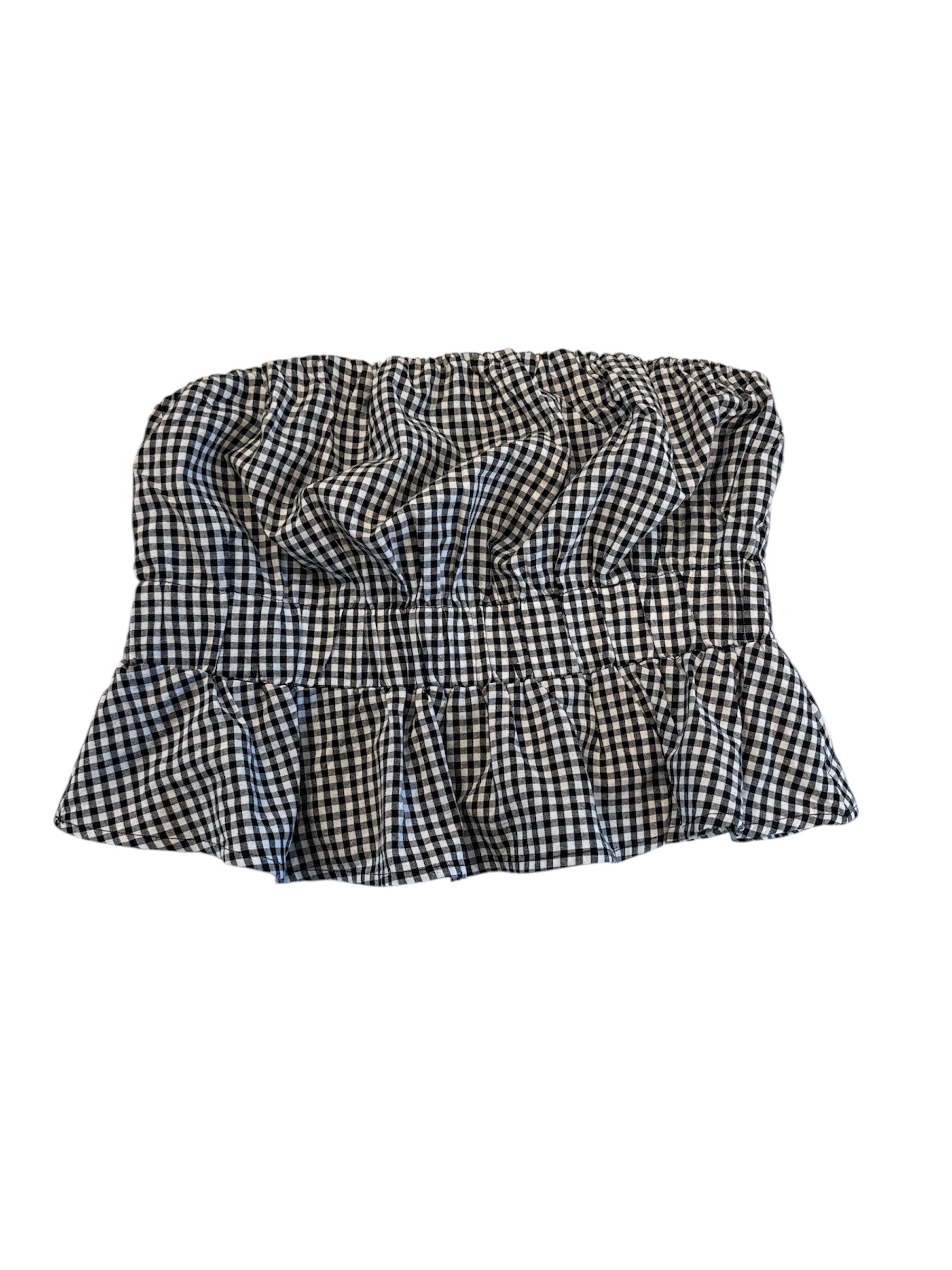 black white lulus strapless gingham top nwt, XL