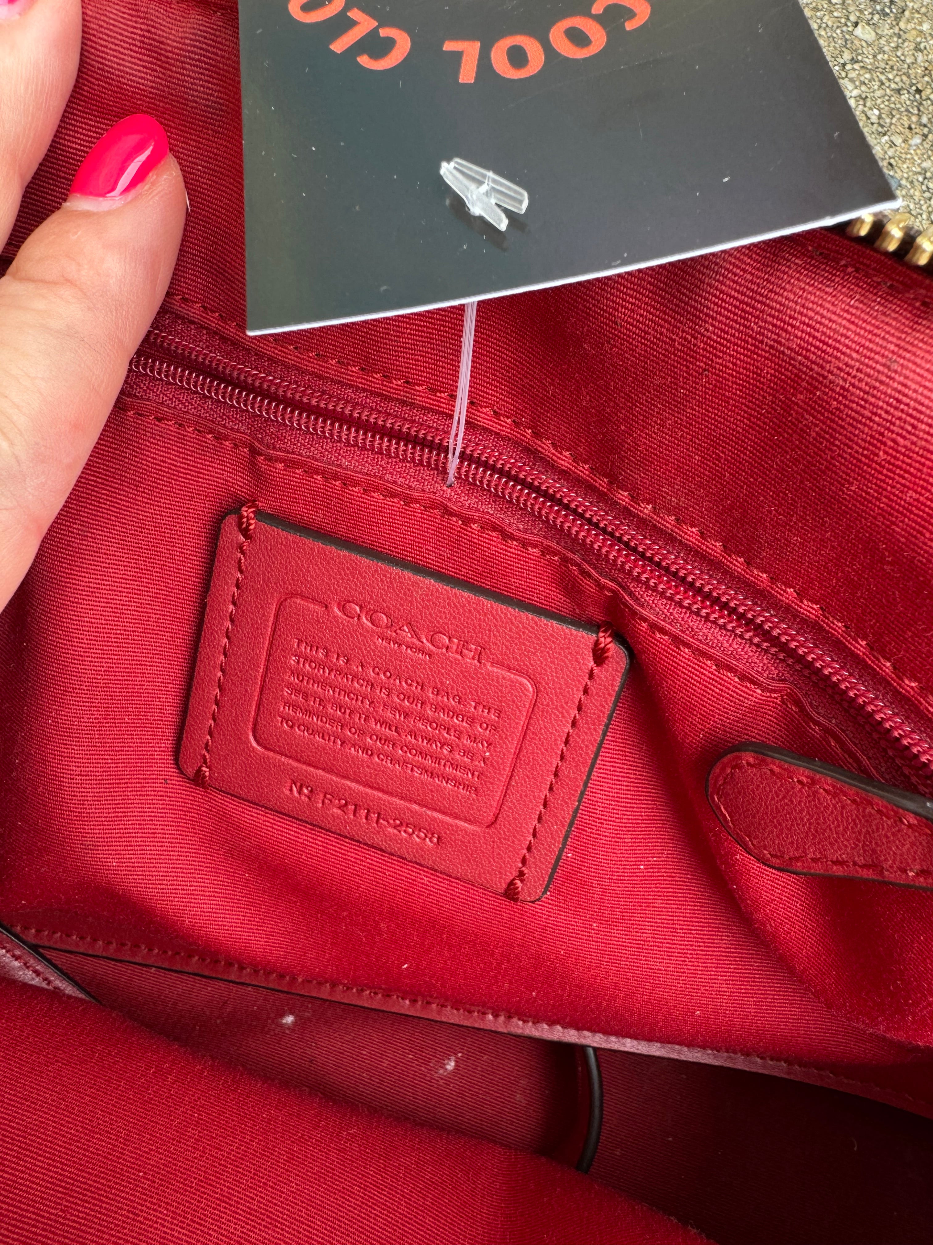 brown red coach katy satchel f2111 2558