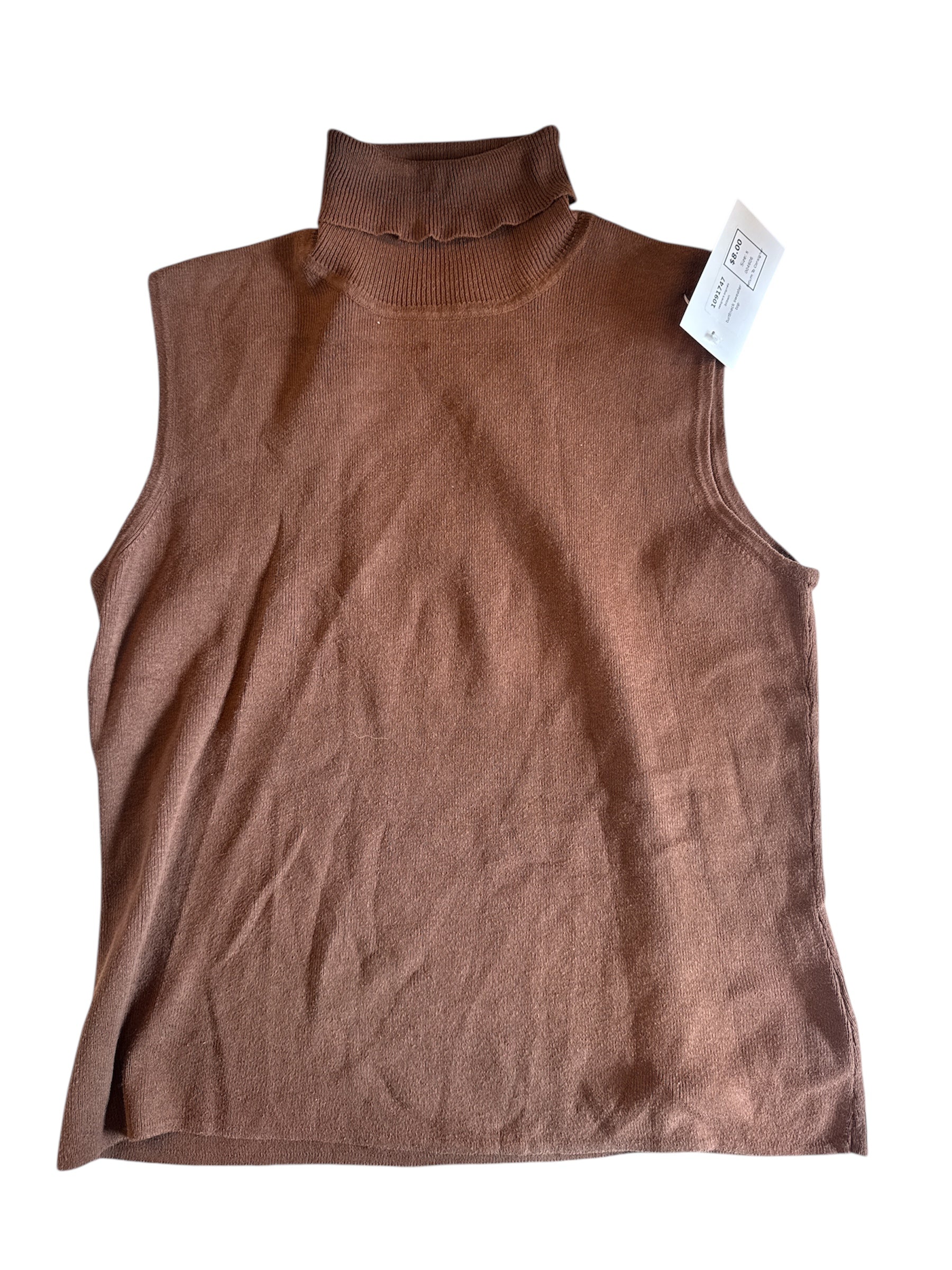 brown designers originals turtlneck sweater top, s